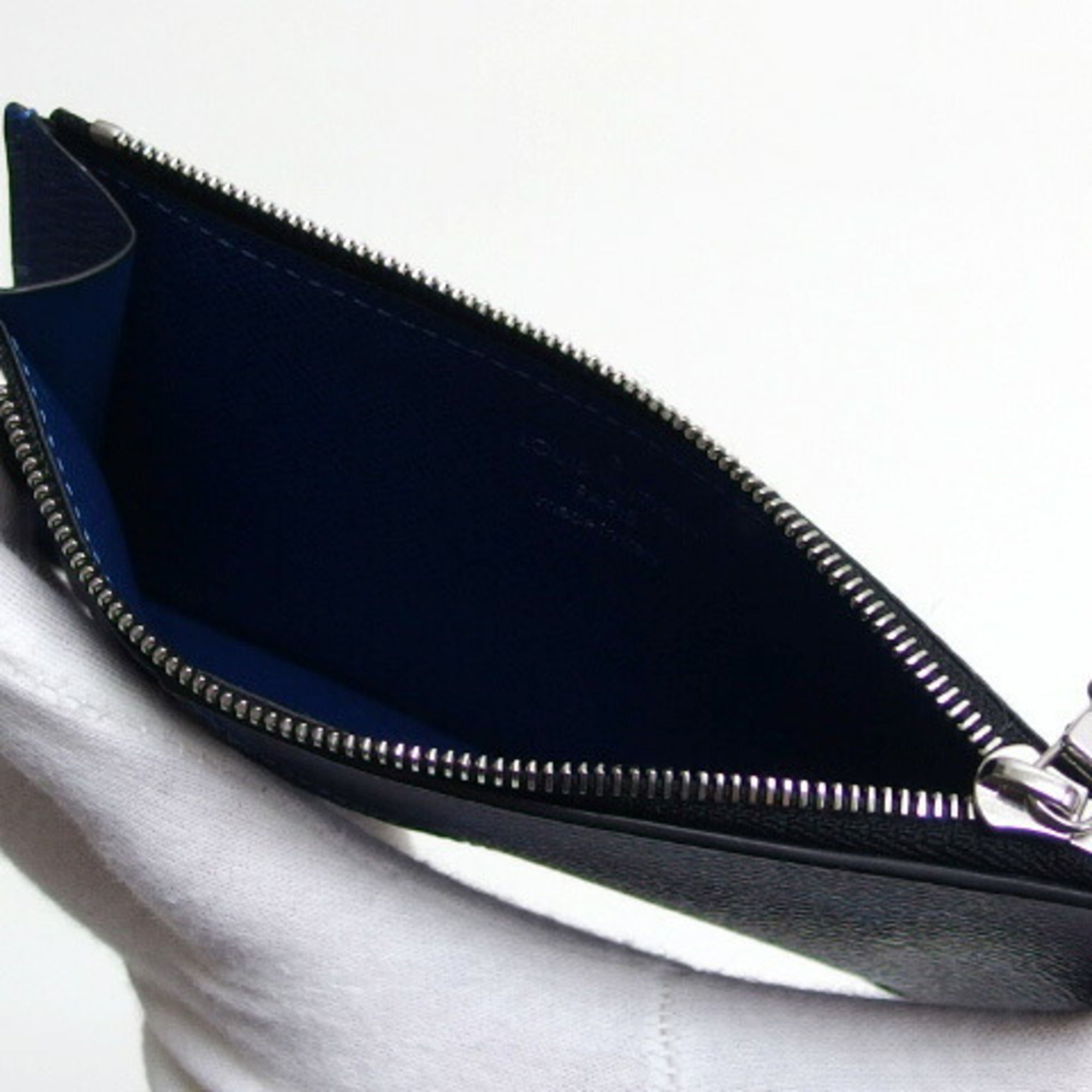 Louis Vuitton Blue Cobalt Monogram Canvas Taiga Leather Leather Coin Purse/Coin Case (Pre-Owned)