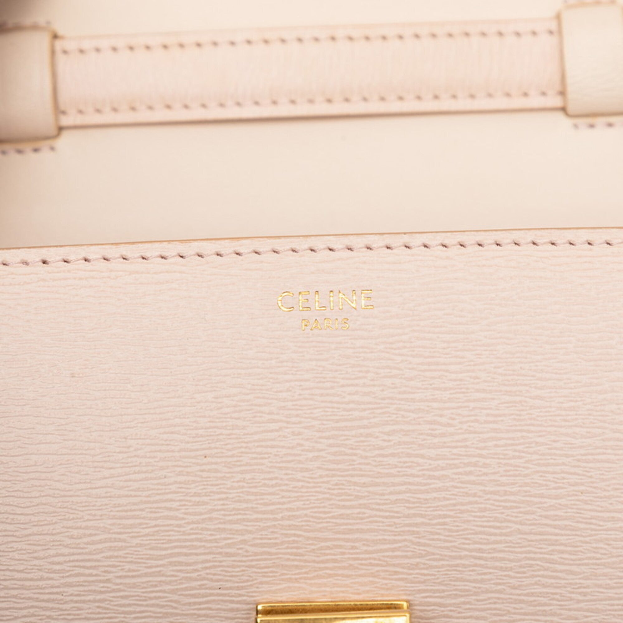 Celine Pink Beige Leather Shoulder Bag (Pre-Owned)