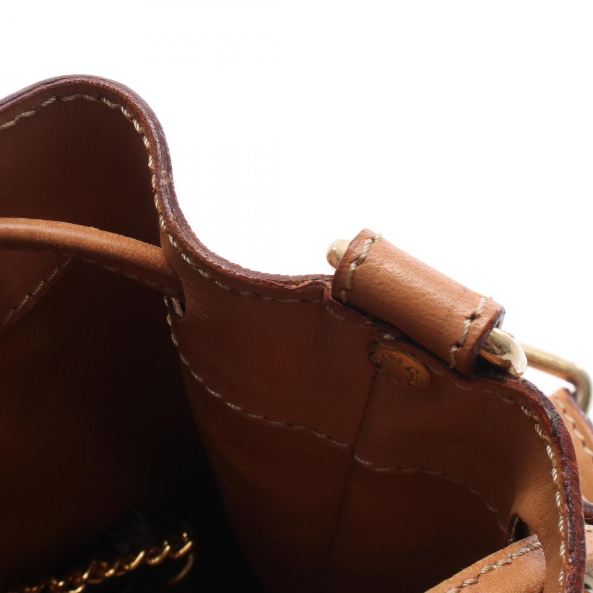 Celine Brown Coated Canvas Leather Handbag Shoulder Bag (Pre-Owned)