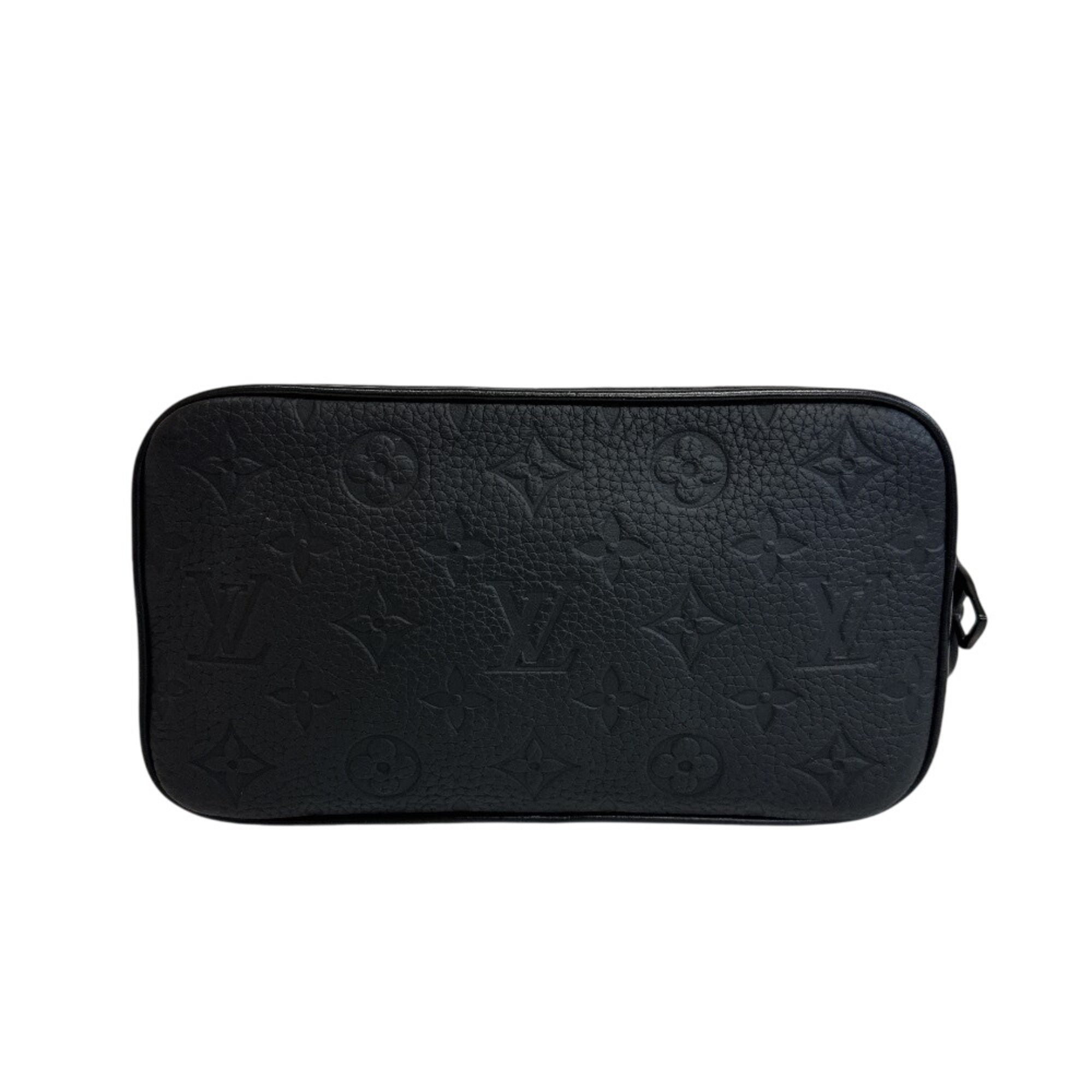 Louis Vuitton Black Leather Clutch Bag Pochette (Pre-Owned)