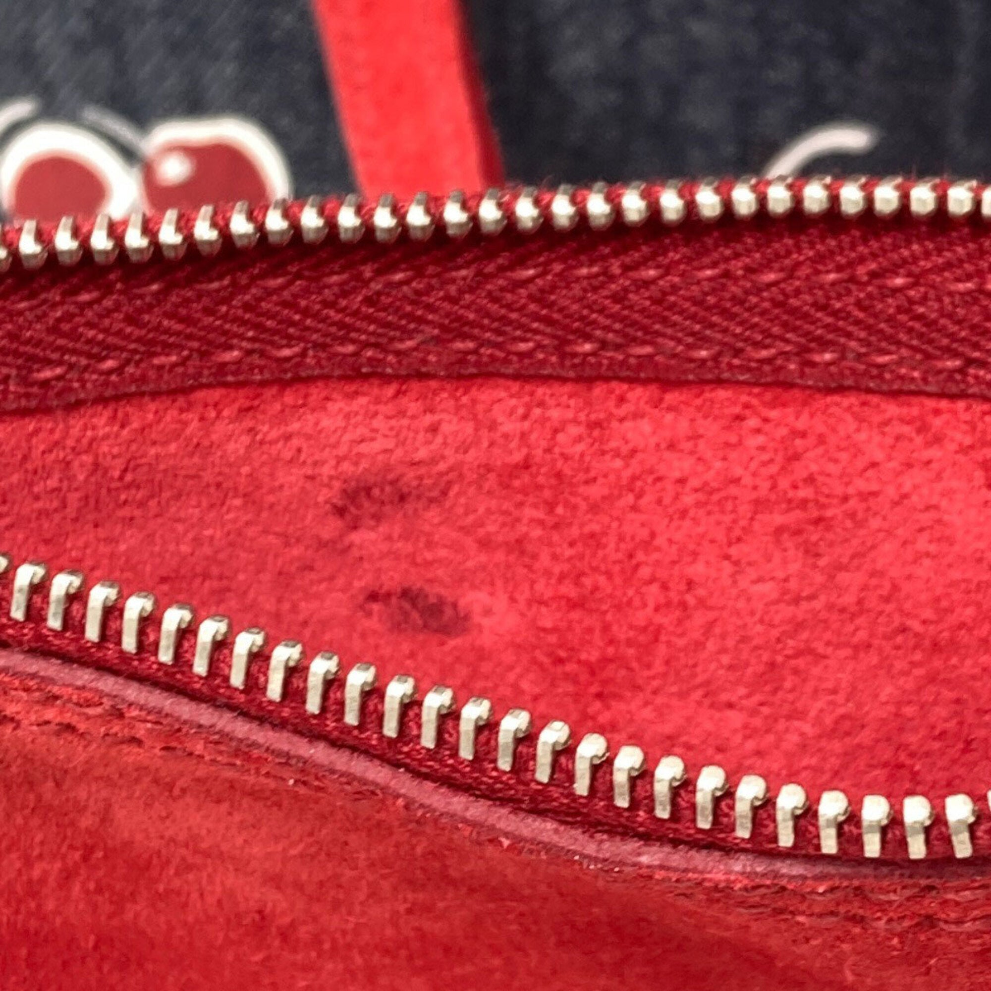 Miu Miu Blue Red Color Denim Pouch Shoulder Bag (Pre-Owned)