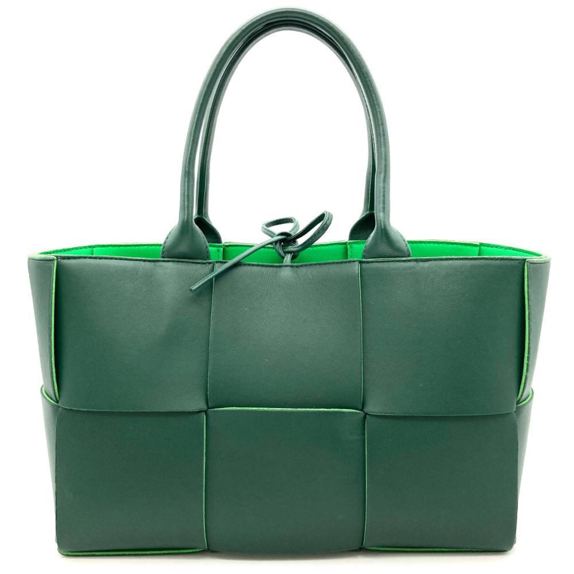 Bottega Veneta Green Leather Handbag Pouch Tote Bag (Pre-Owned)