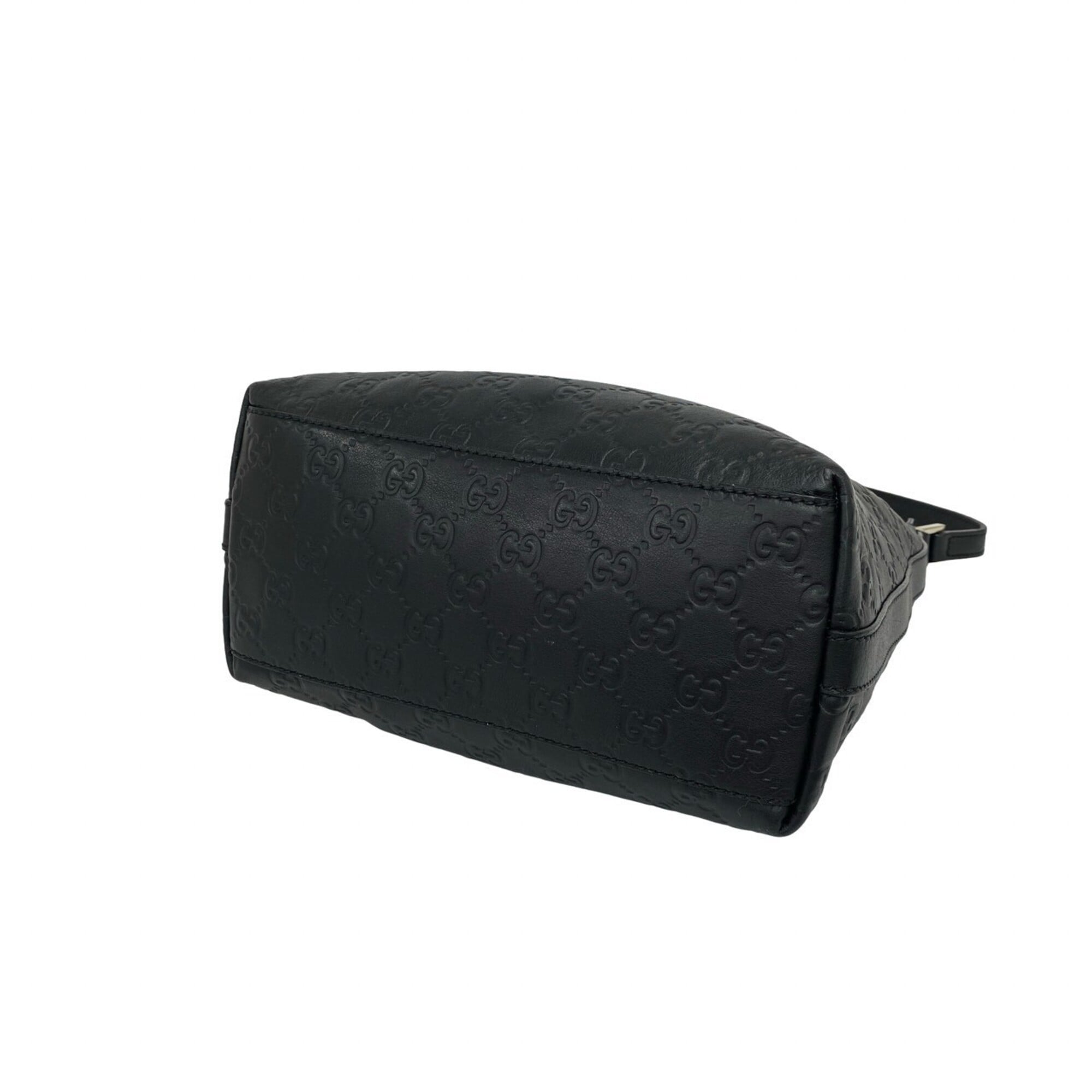 Gucci Black Leather Shoulder Bag Tote Bag (Pre-Owned)