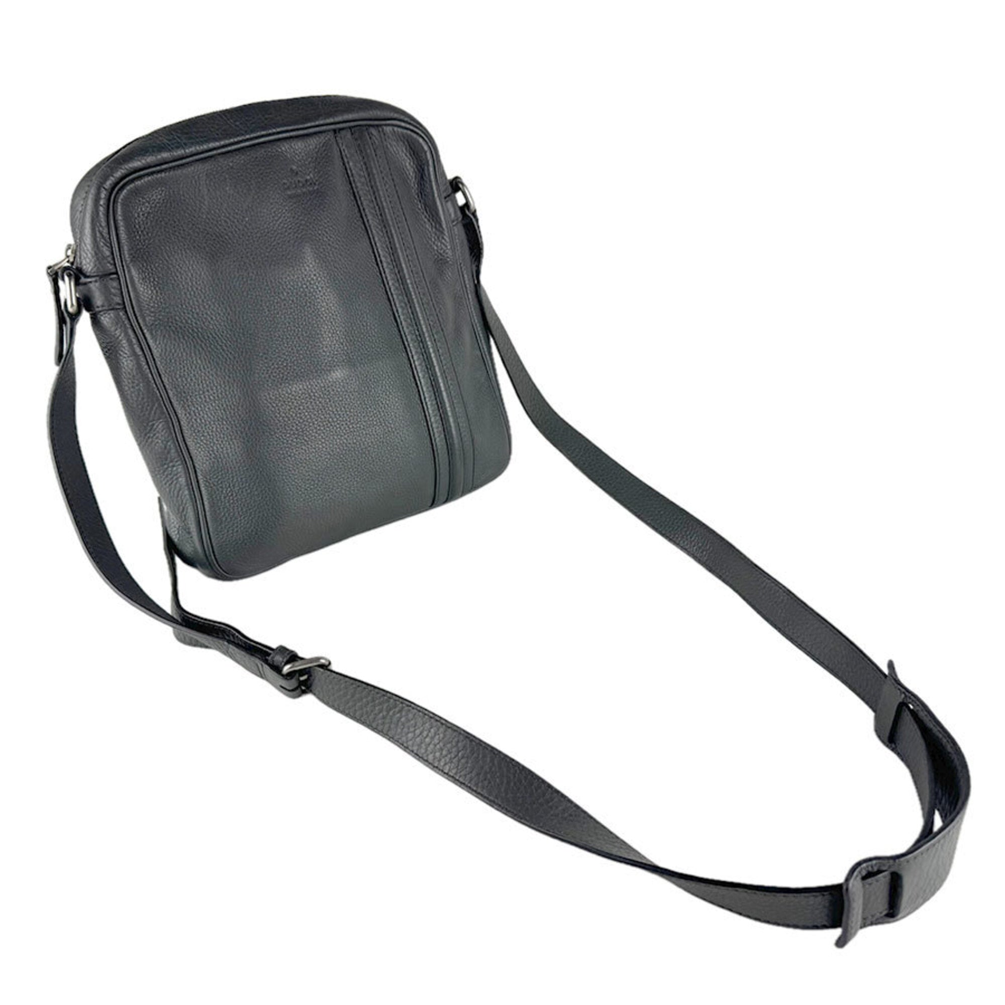 Gucci Dark Gray Leather Shoulder Bag (Pre-Owned)