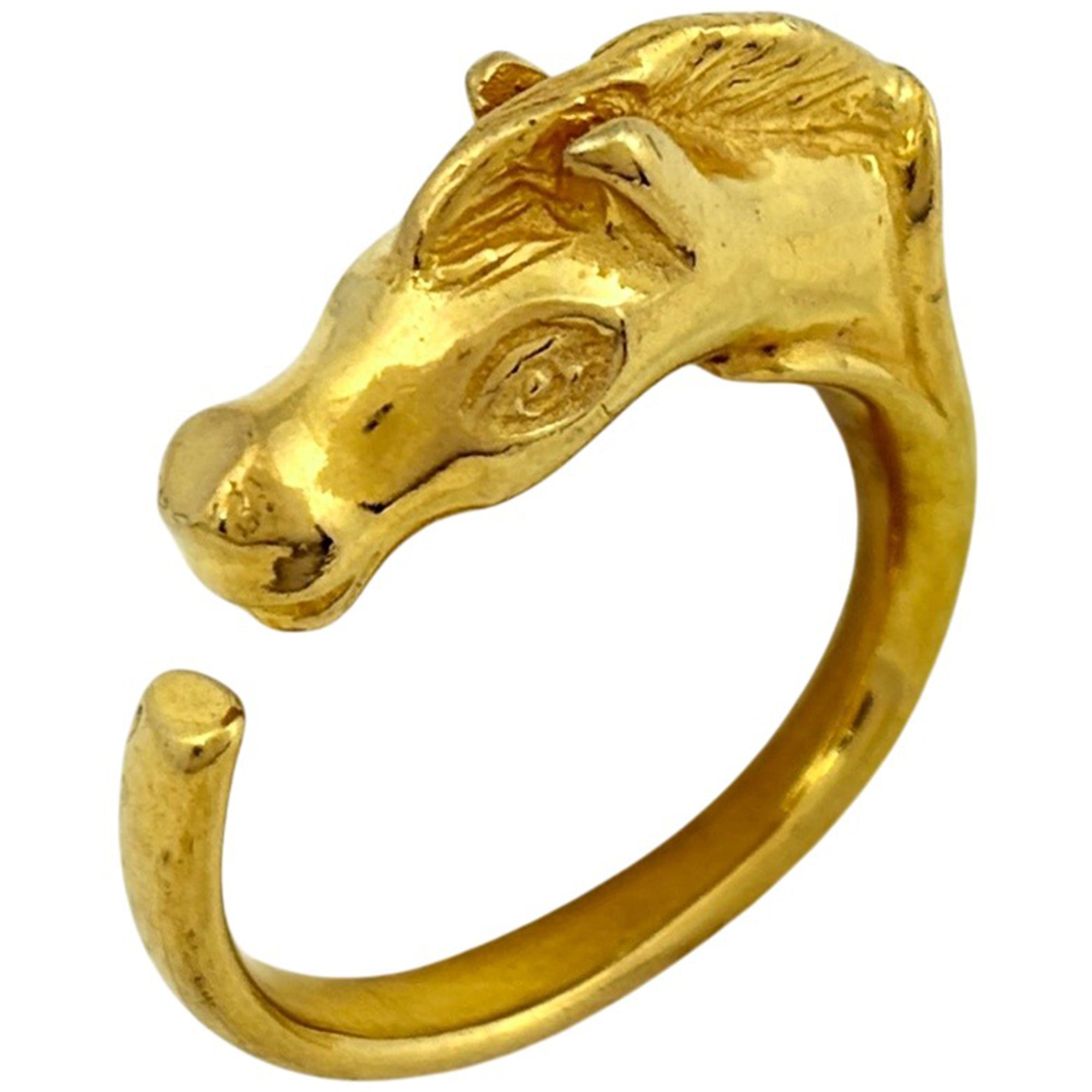 Hermes Gold Gold Plating Band Ring (Pre-Owned)