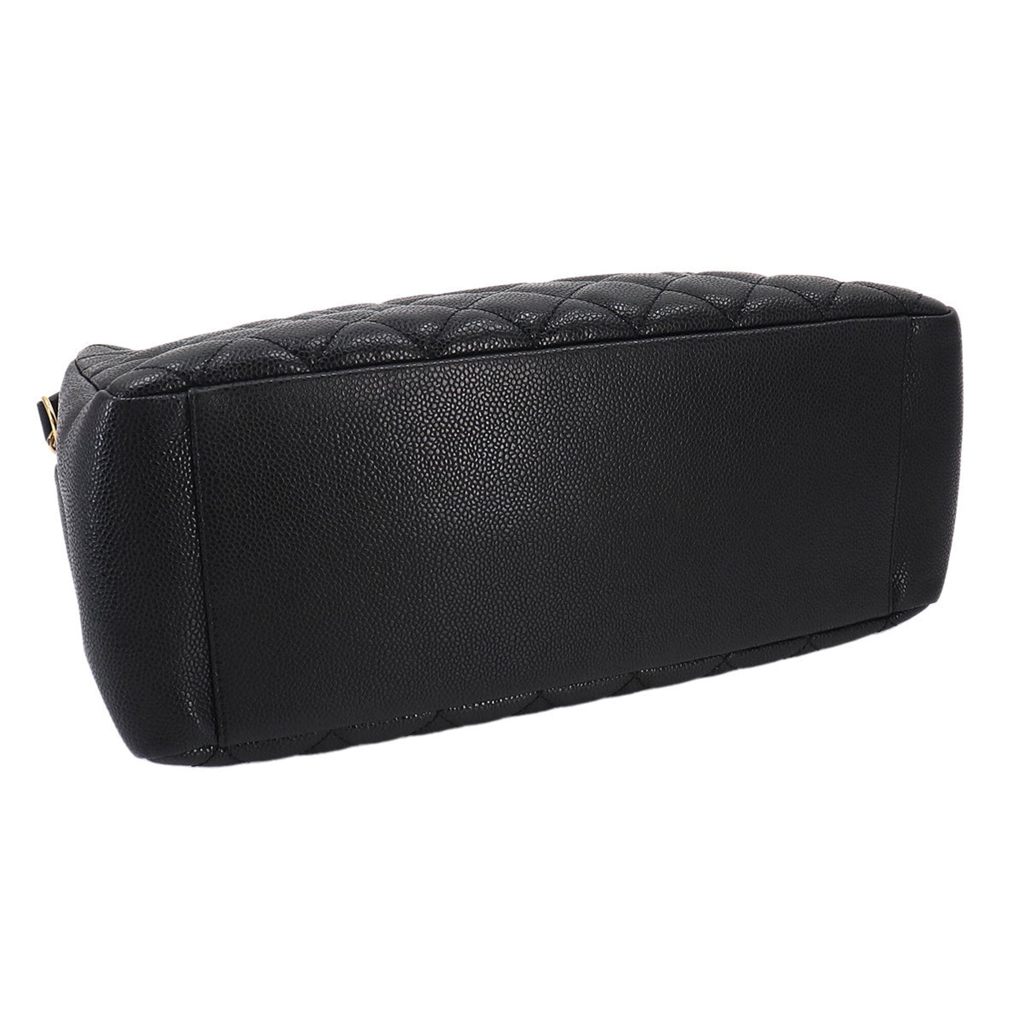 Chanel Black Grained Calfskin Handbag Tote Bag (Pre-Owned)