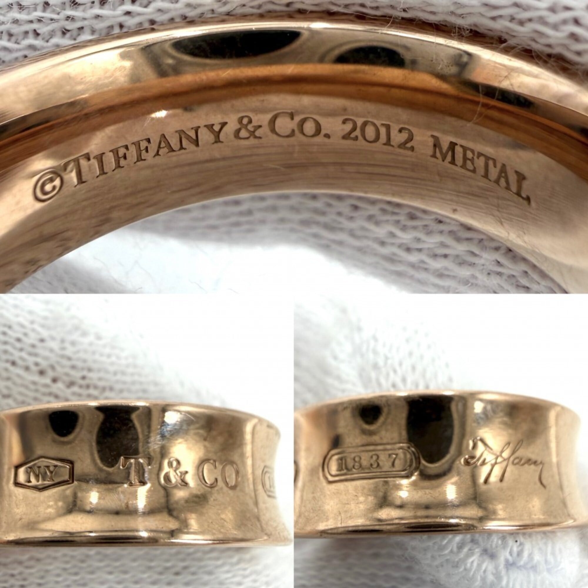 Tiffany Pink Gold Metal Band Ring (Pre-Owned)