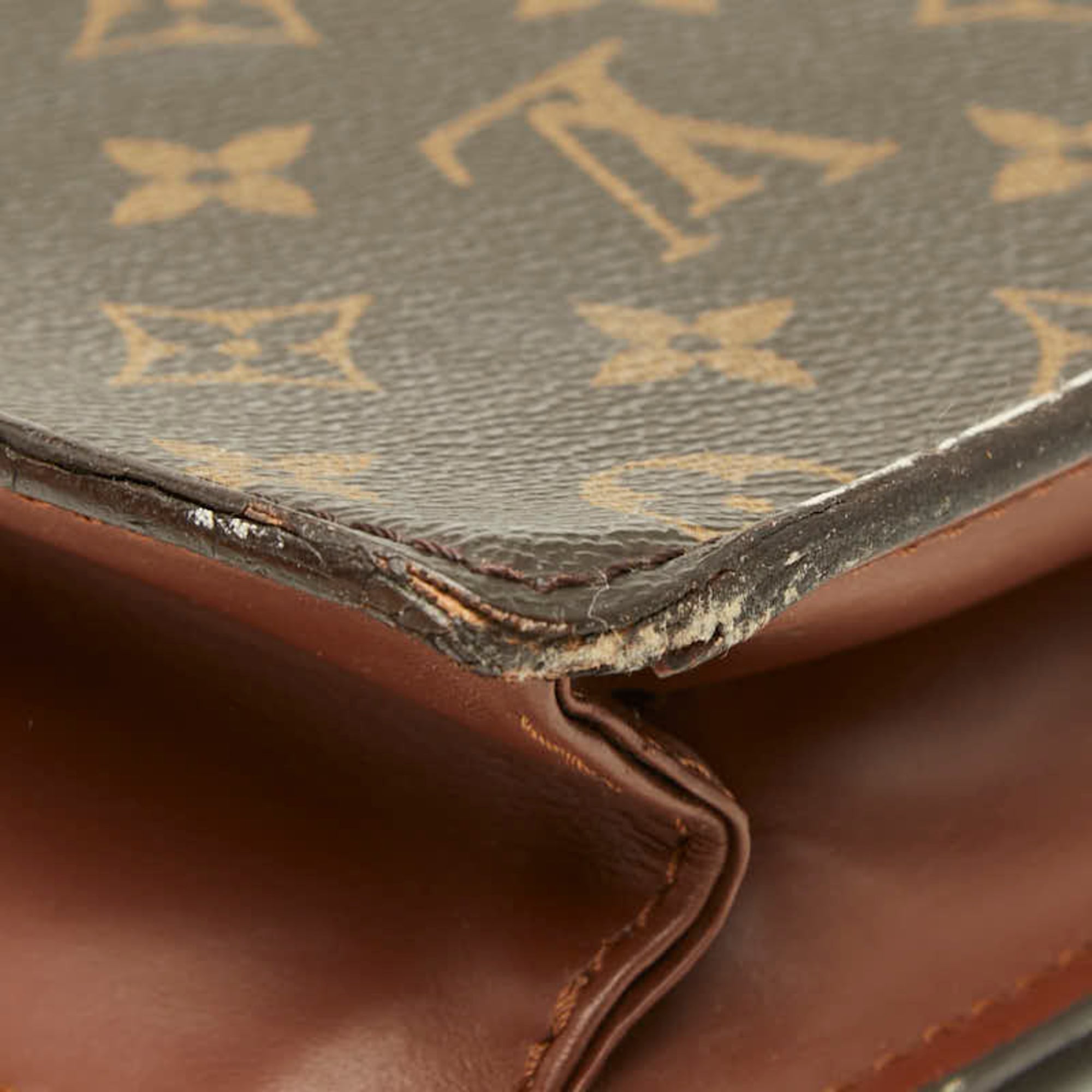 Louis Vuitton Brown Pvc Leather Handbag Shoulder Bag (Pre-Owned)