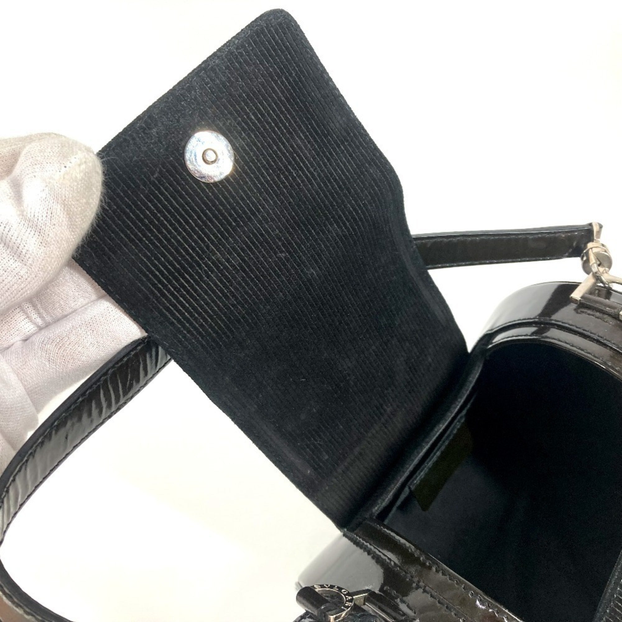 Bvlgari B.Zero1 Black Suede Leather Handbag Shoulder Bag (Pre-Owned)