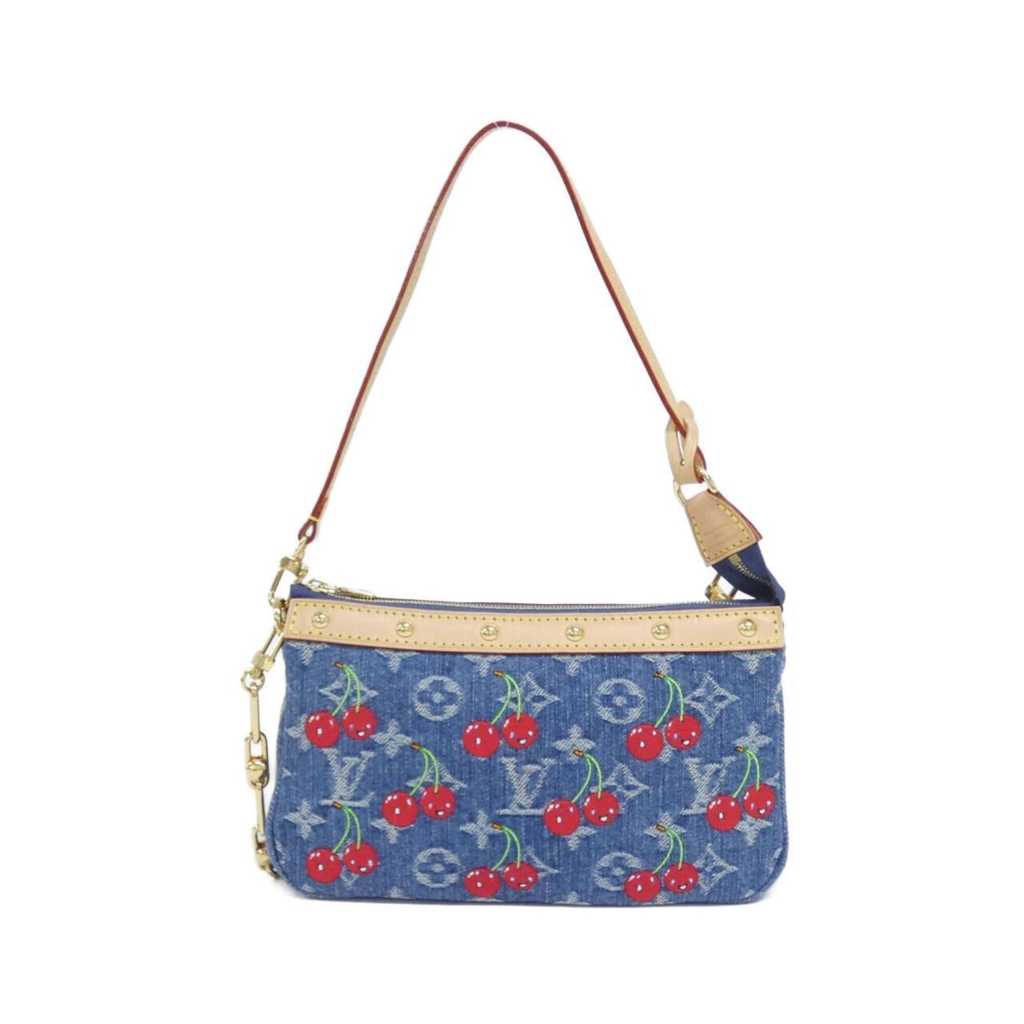 Louis Vuitton Blue Denim Canvas Pochette Pouch (Pre-Owned)
