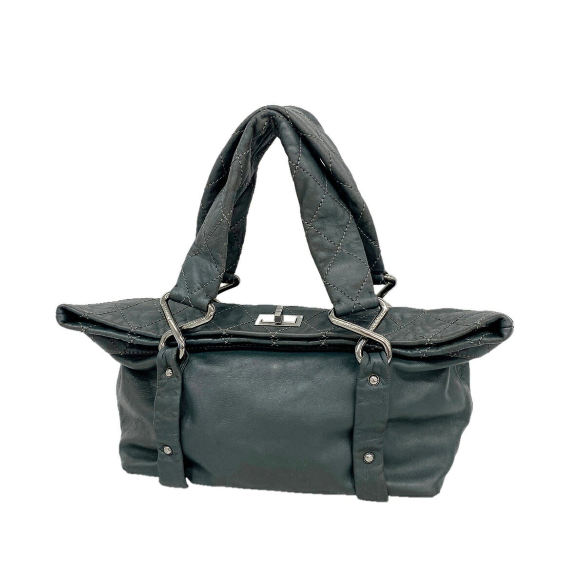 Chanel Dark Green Leather Tote Bag (Pre-Owned)