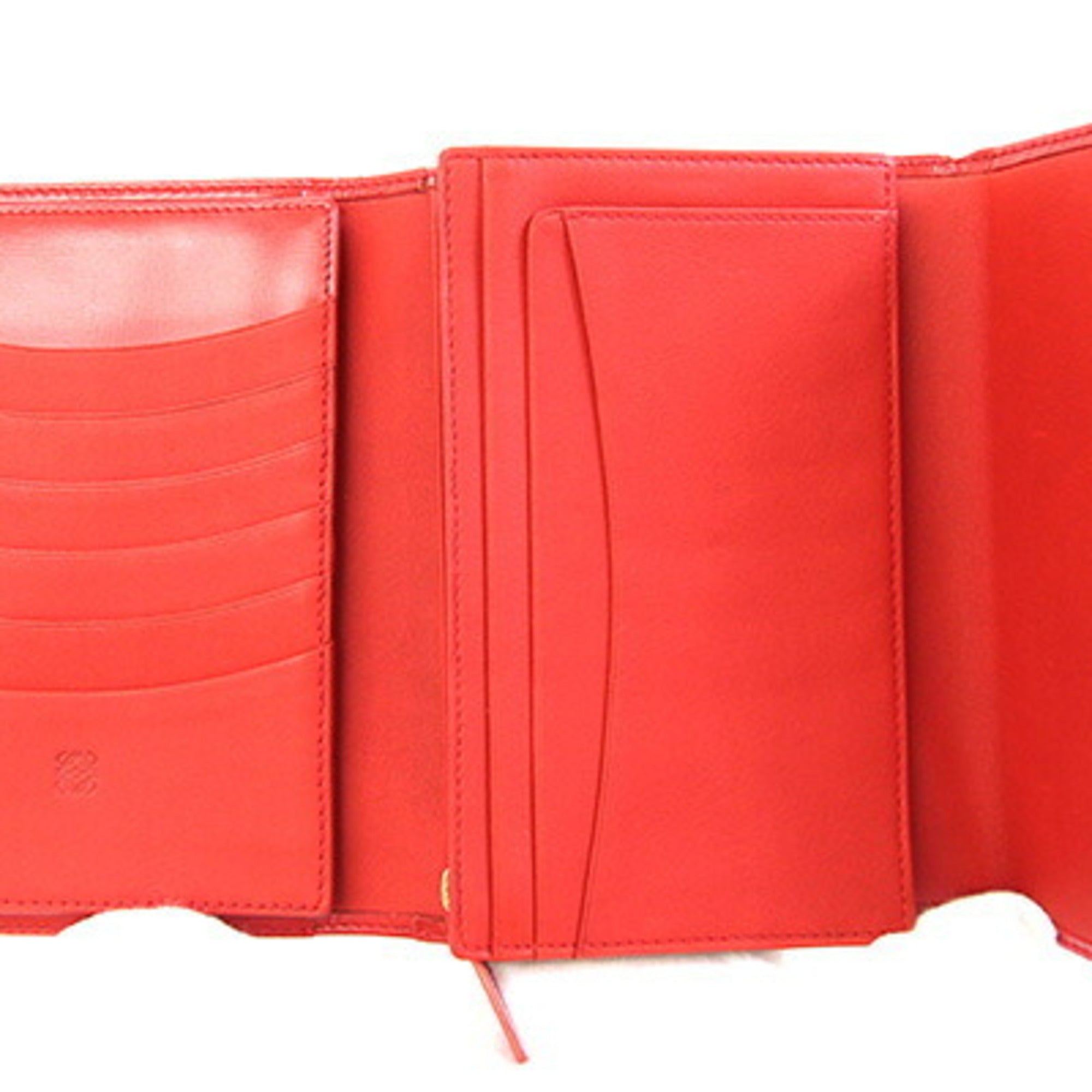 Loewe Red Color Leather Wallet (Tri-Fold) (Pre-Owned)