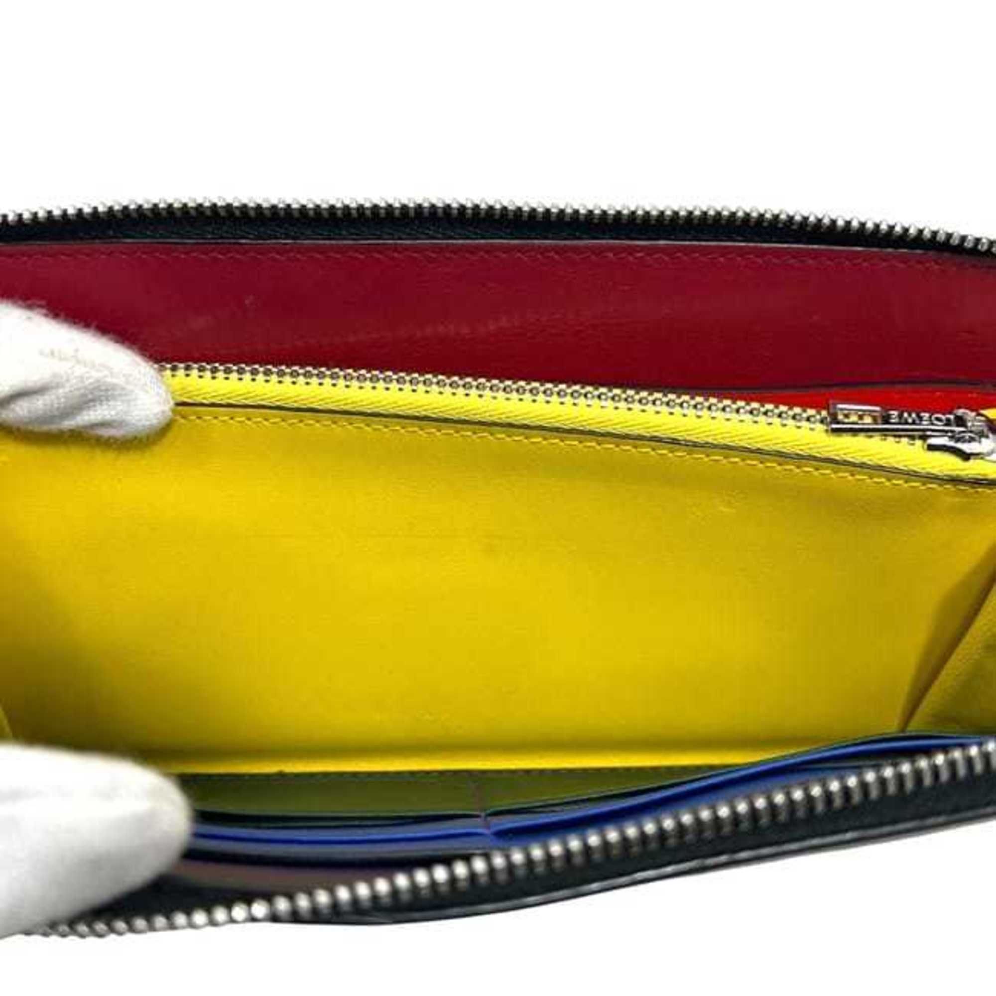 Loewe Black Multi-Color Leather Long Wallet (Bi-Fold) (Pre-Owned)