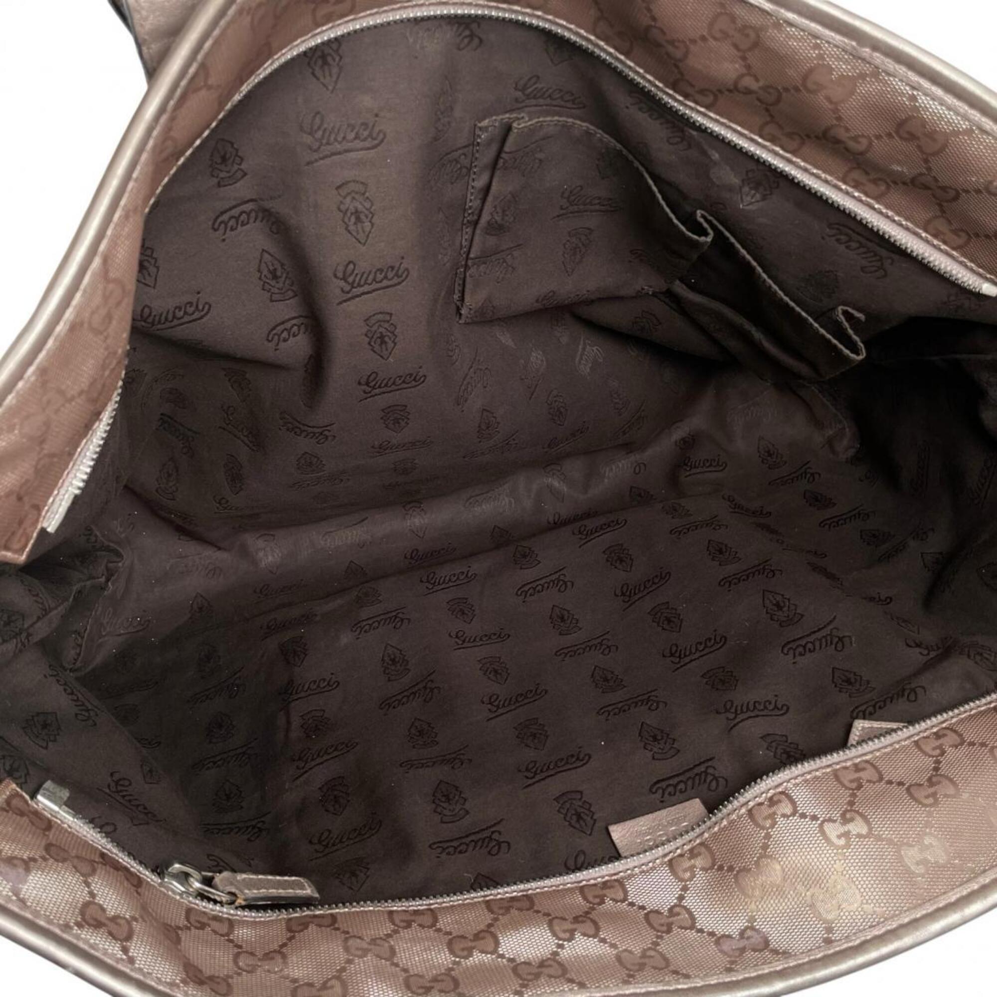 Gucci Gg Imprimé Gold Gg Imprimé Handbag Tote Bag (Pre-Owned)