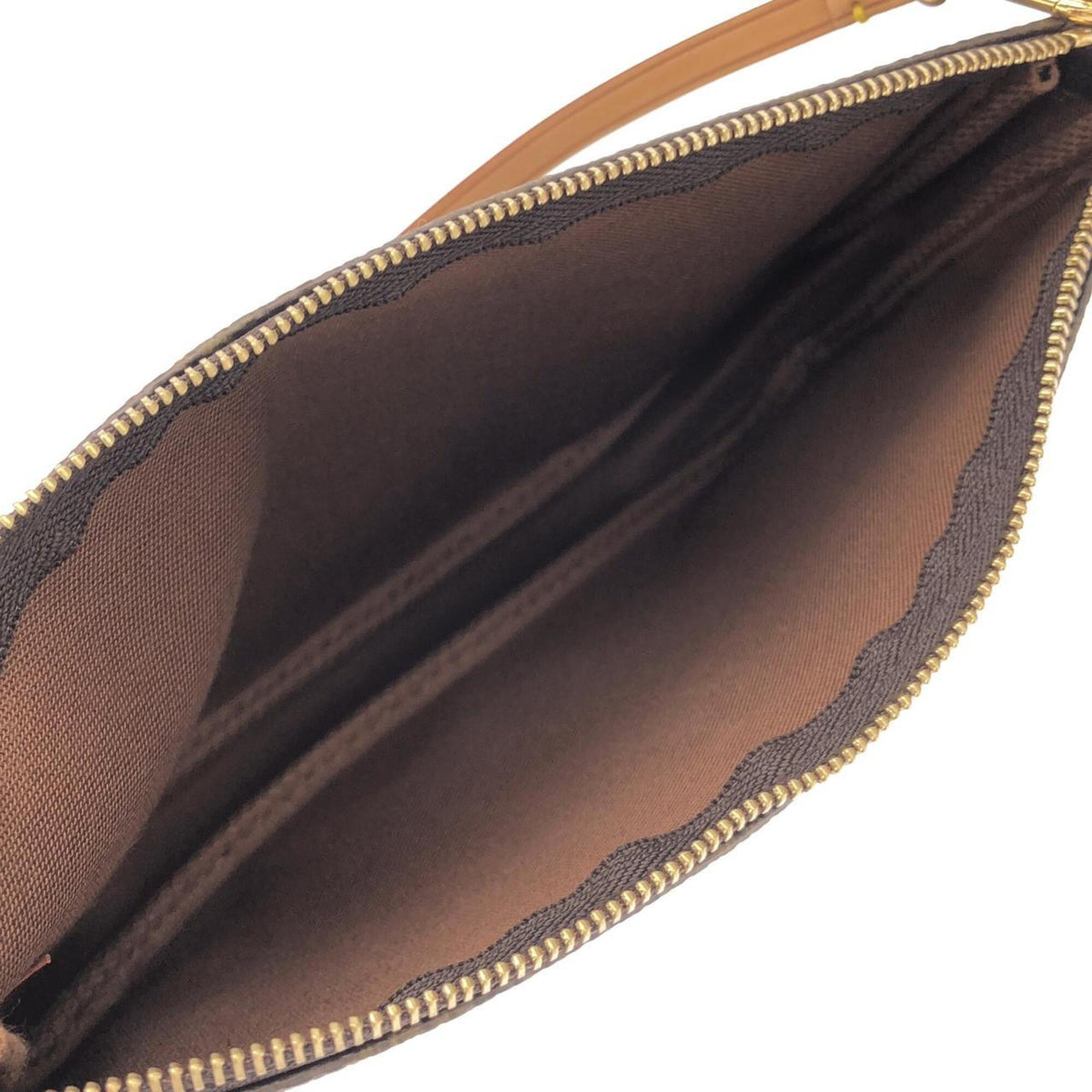 Louis Vuitton Marron Coated Canvas Pochette Pouch (Pre-Owned)