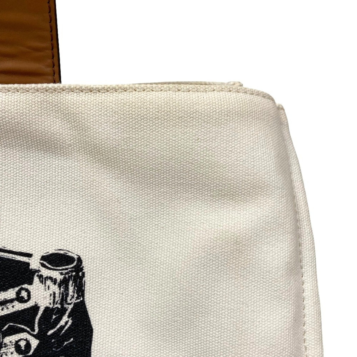 Stella Mccartney White Yellow Canvas Tote Bag (Pre-Owned)