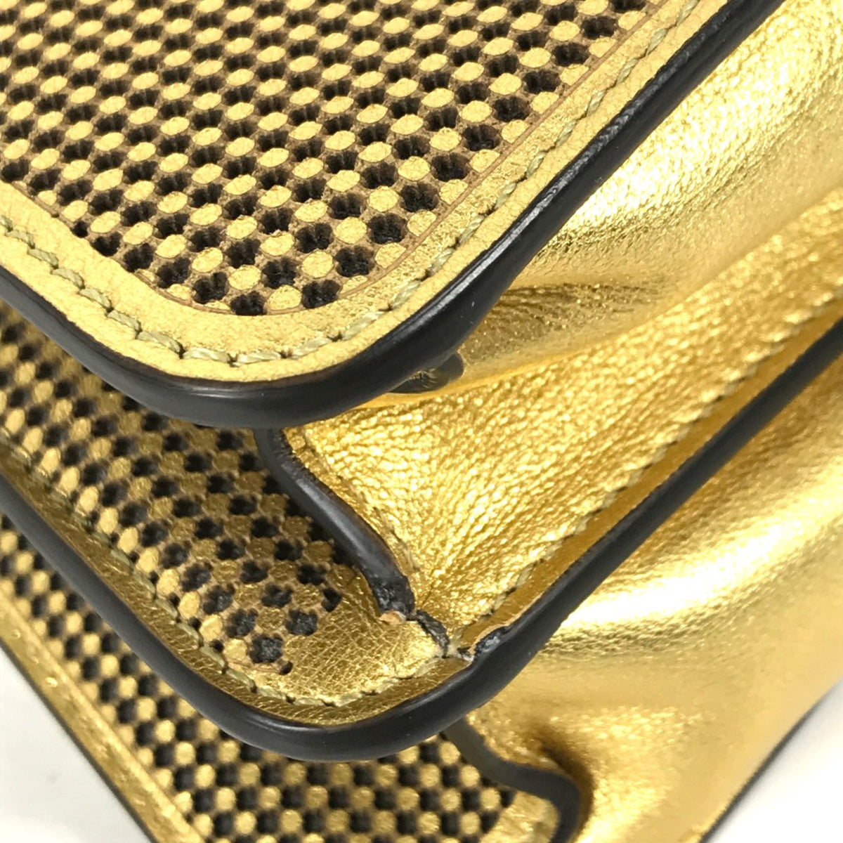 Fendi Gold Leather Handbag (Pre-Owned)