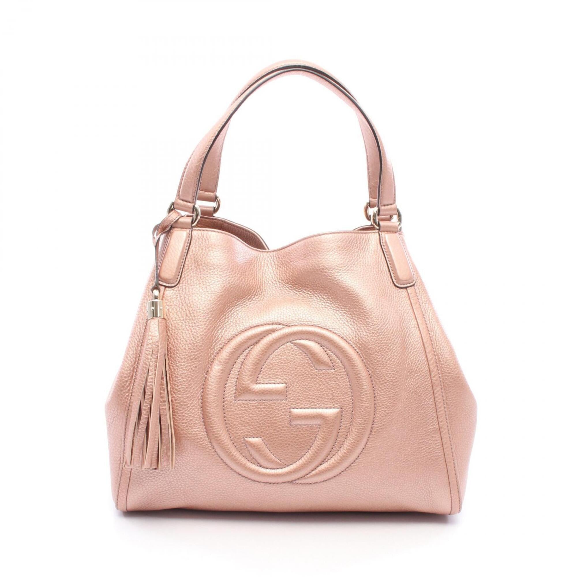 Gucci Metallic Pink Leather Handbag Tote Bag (Pre-Owned)