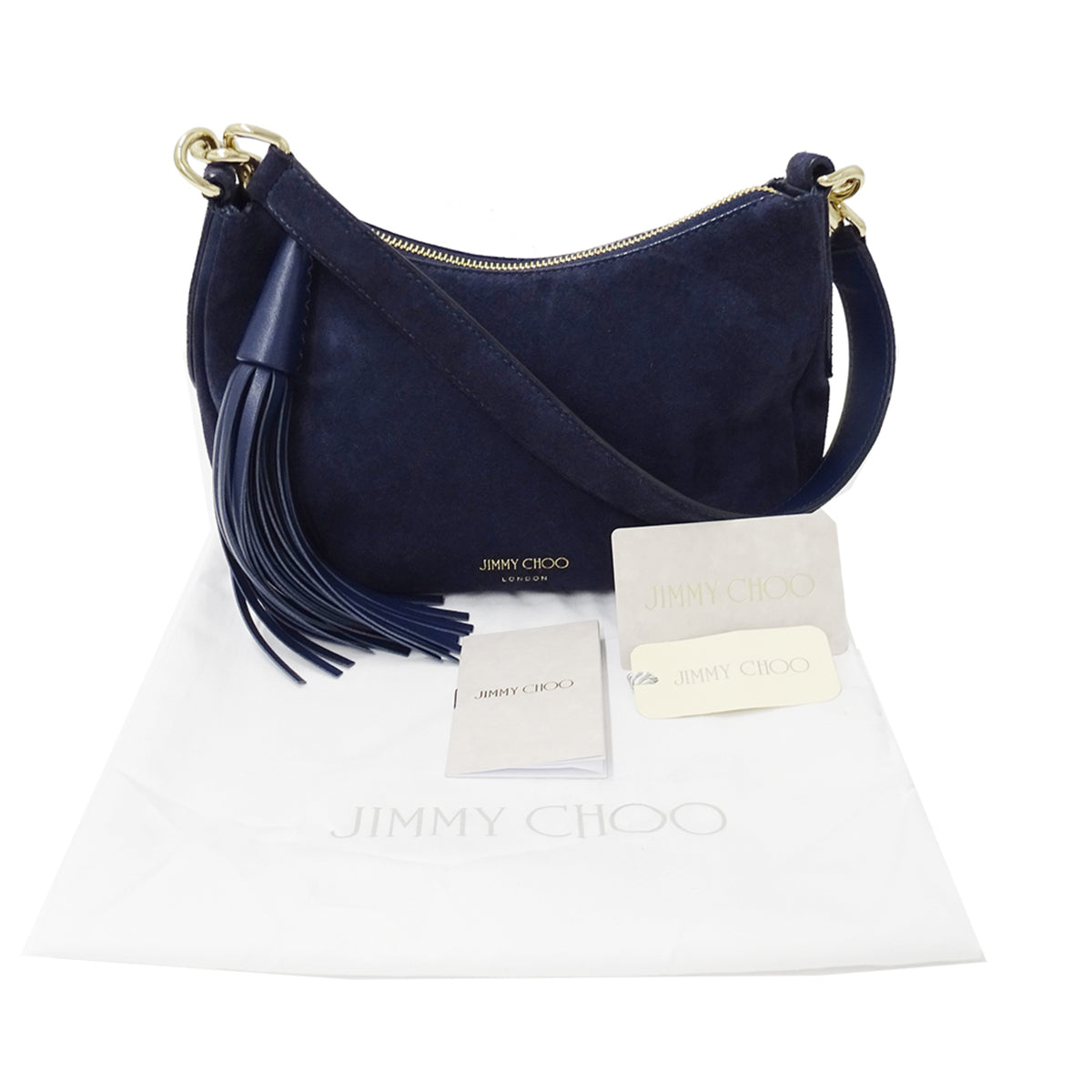 Jimmy Choo Navy Leather Handbag Shoulder Bag (Pre-Owned)