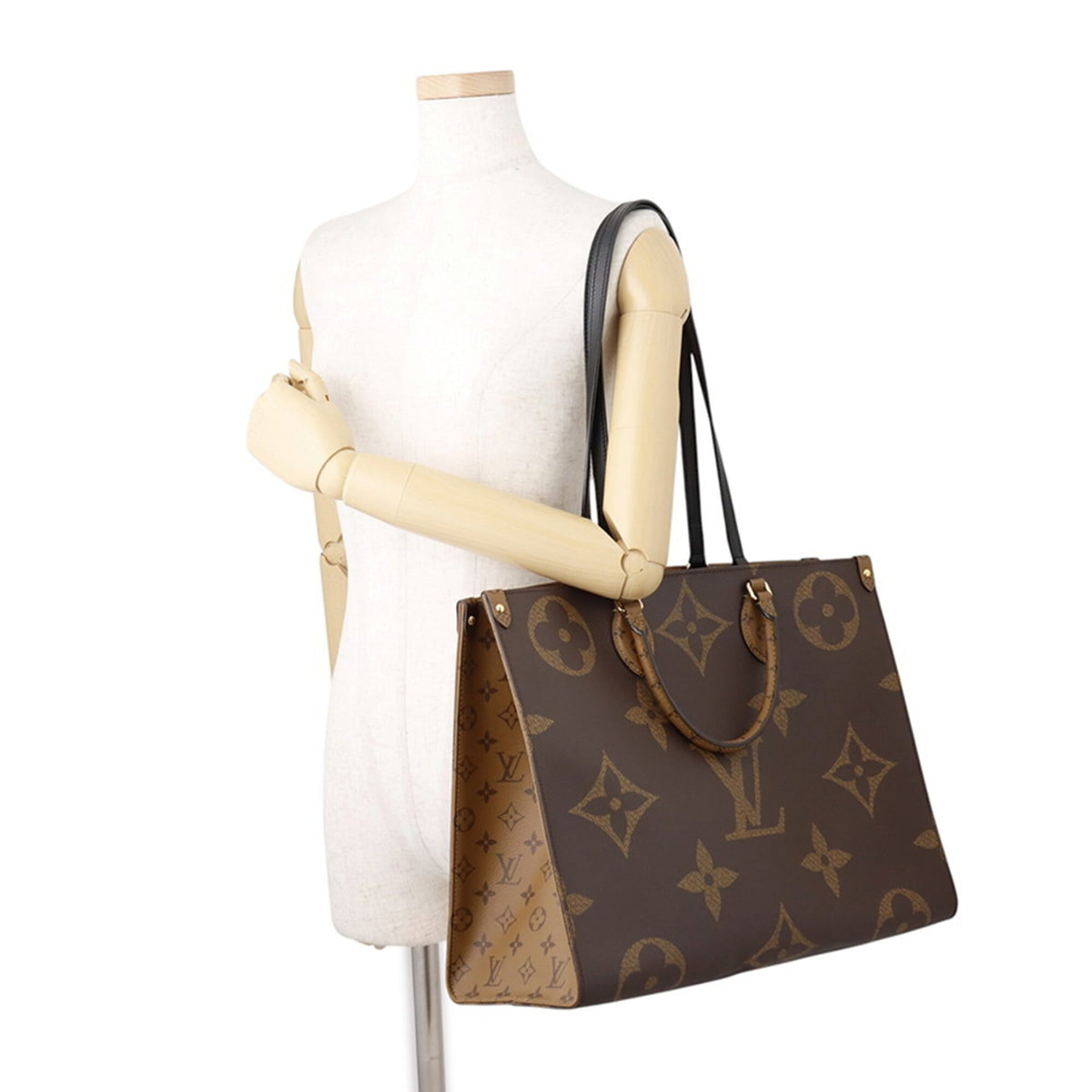 Louis Vuitton Red Color Monogram Reverse Monogram Tote Bag (Pre-Owned)