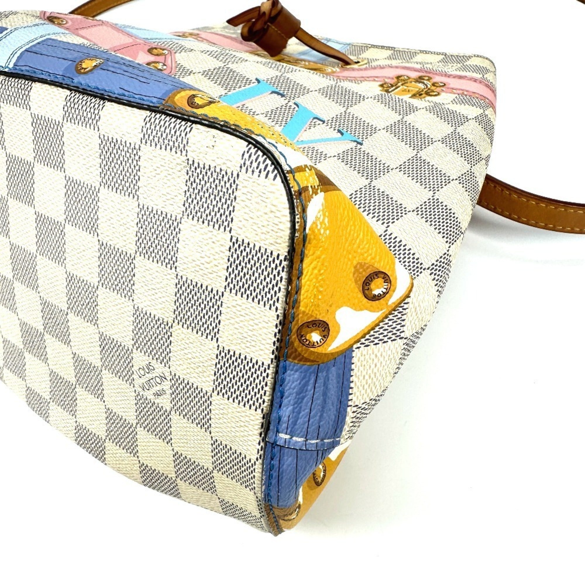 Louis Vuitton White Damier Azur Canvas Shoulder Bag (Pre-Owned)