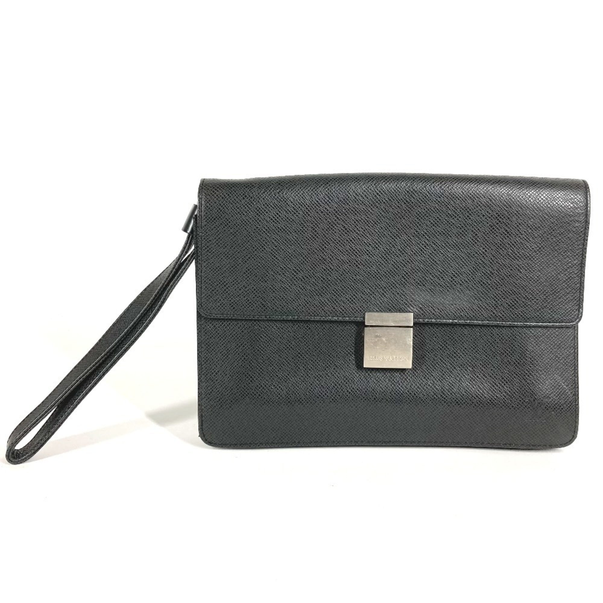 Louis Vuitton Ardoise Black Galle Taiga Leather Clutch Bag Handbag Pouch (Pre-Owned)