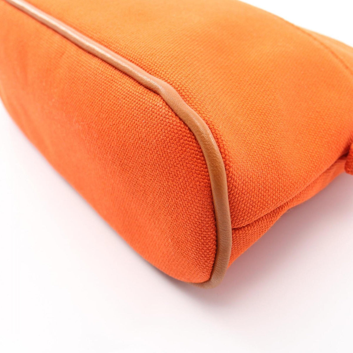 Hermes Orange Canvas Leather Pouch (Pre-Owned)