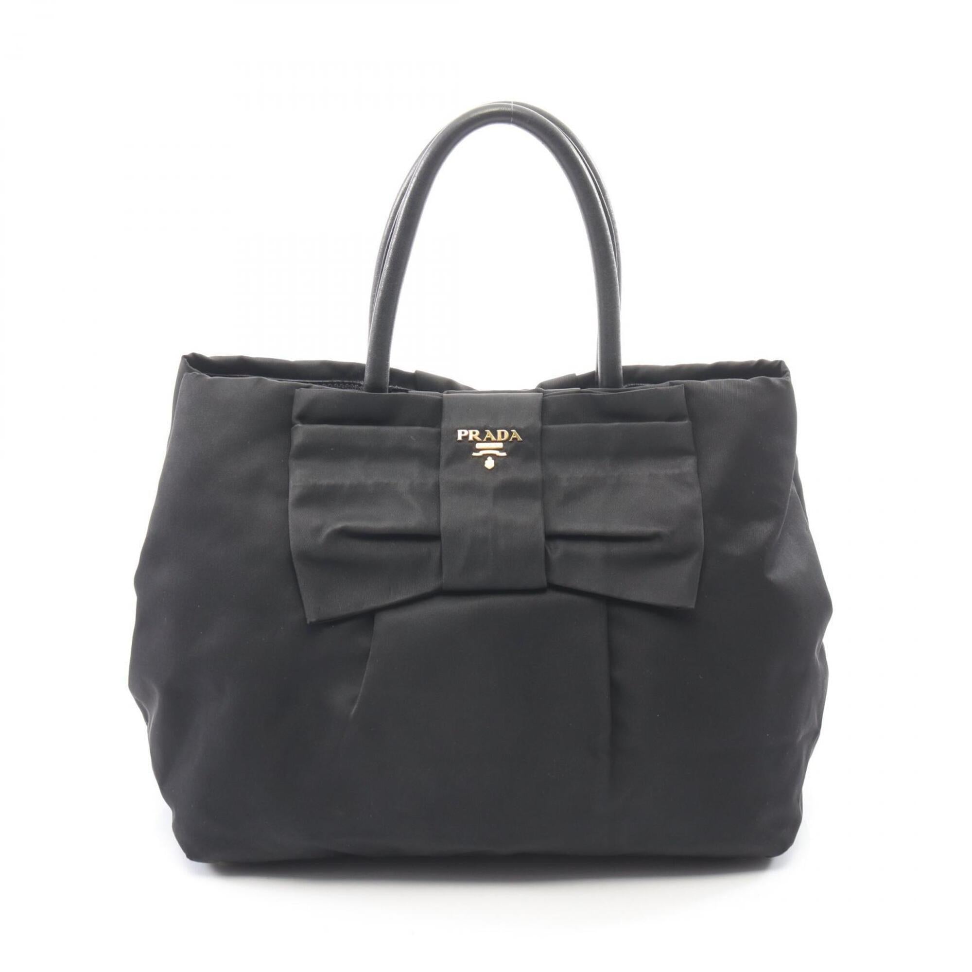 Prada Black Nylon Leather Handbag (Pre-Owned)