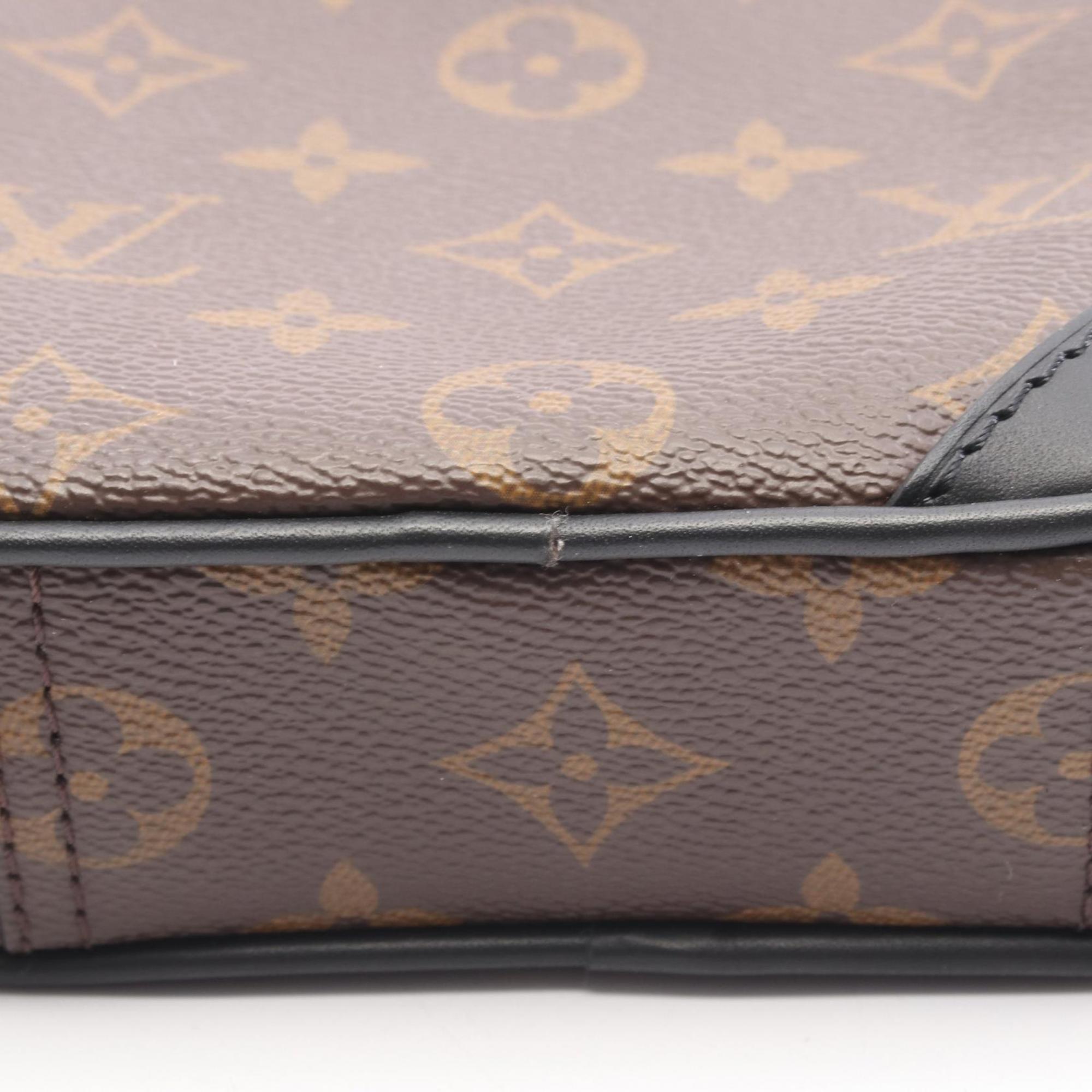 Louis Vuitton Black Brown Coated Canvas Leather Fanny Pack (Pre-Owned)