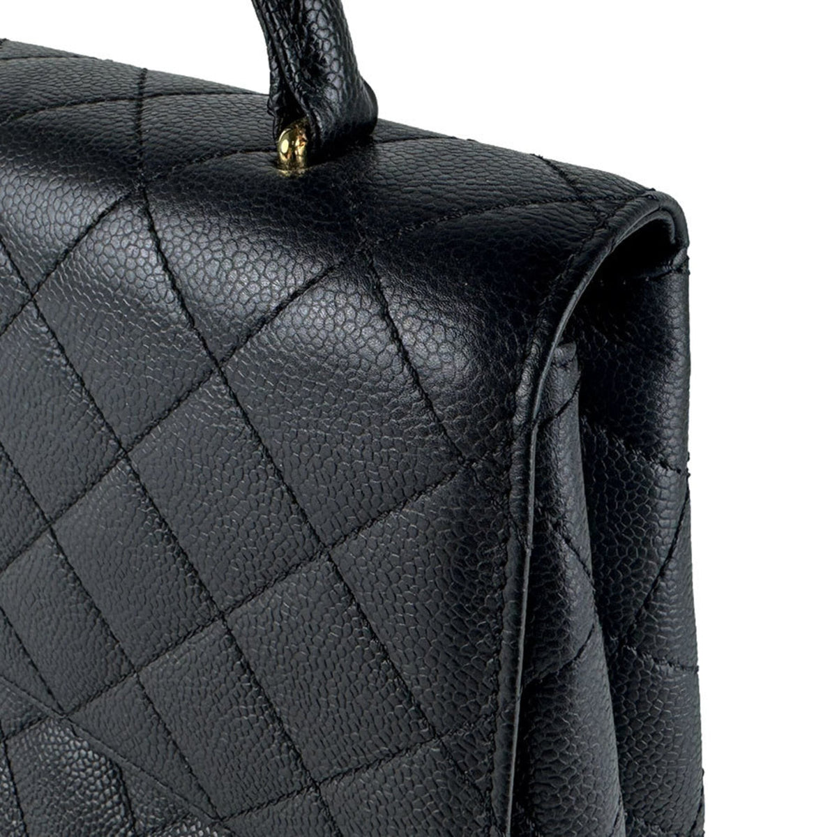 Chanel Black Grained Calfskin Handbag (Pre-Owned)