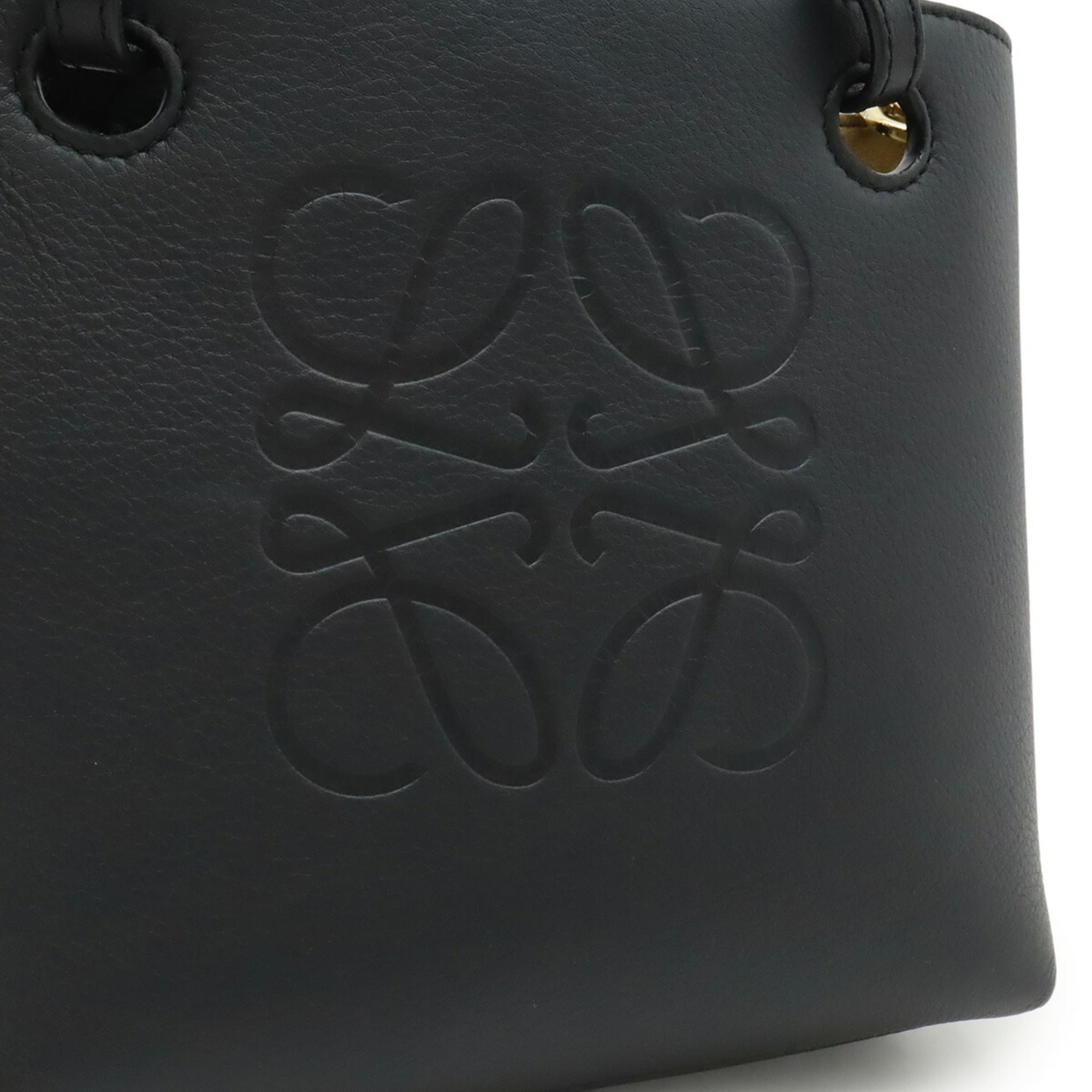 Loewe Black Leather Handbag Shoulder Bag Tote Bag (Pre-Owned)
