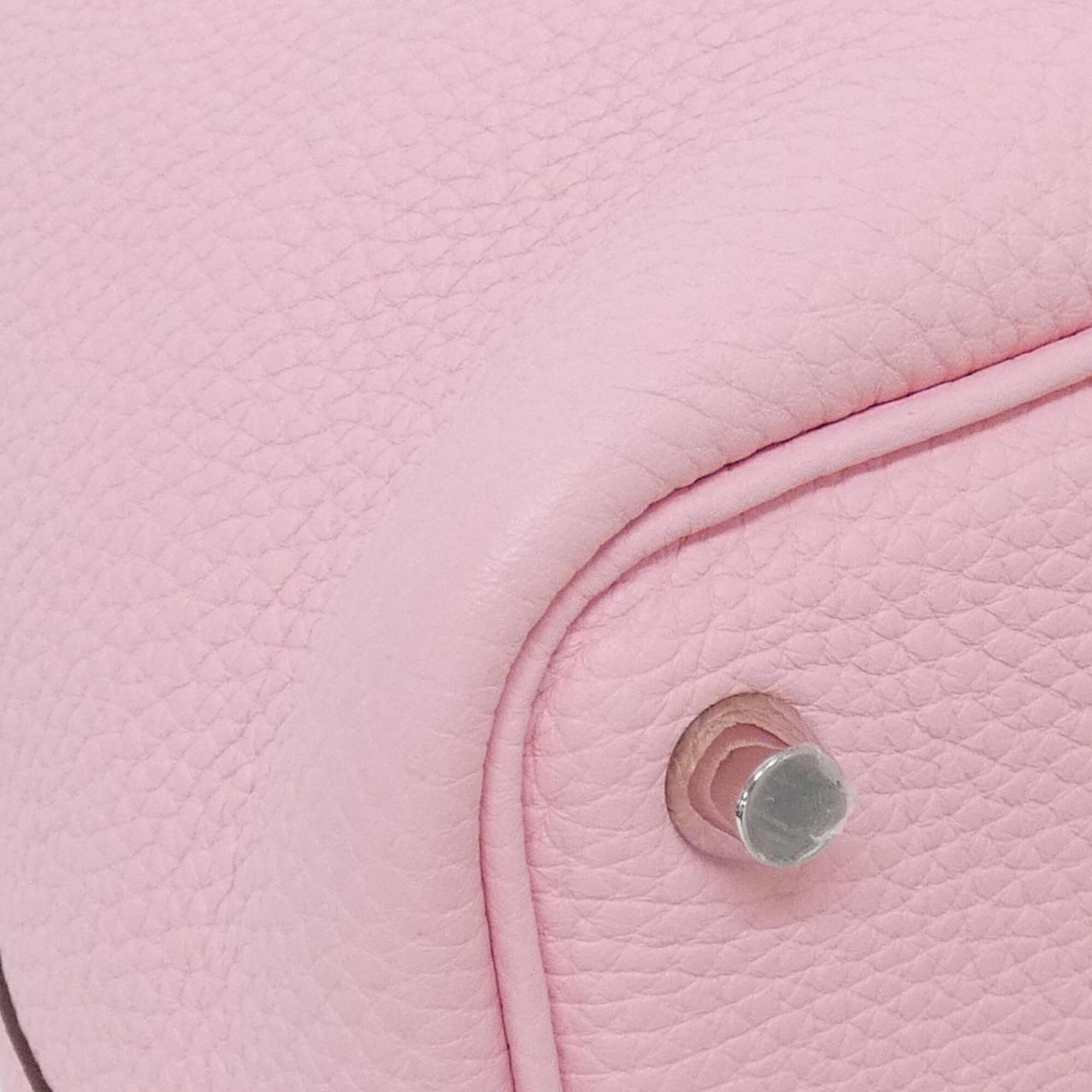 Hermes Rose Sakura Taurillon Clemence Leather Handbag (Pre-Owned)