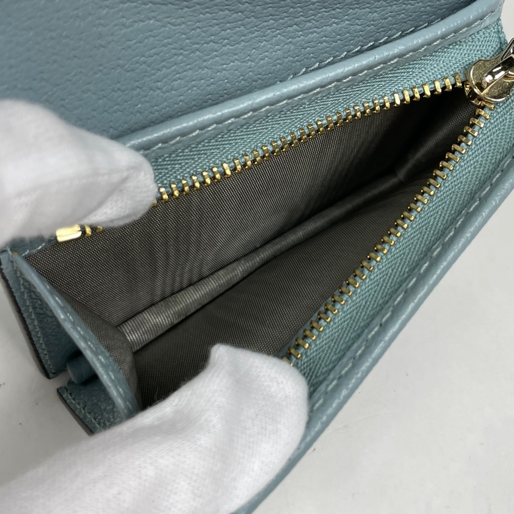 Gucci Ophidia Light Blue Coated Canvas Leather Wallet (Bi-Fold) (Pre-Owned)