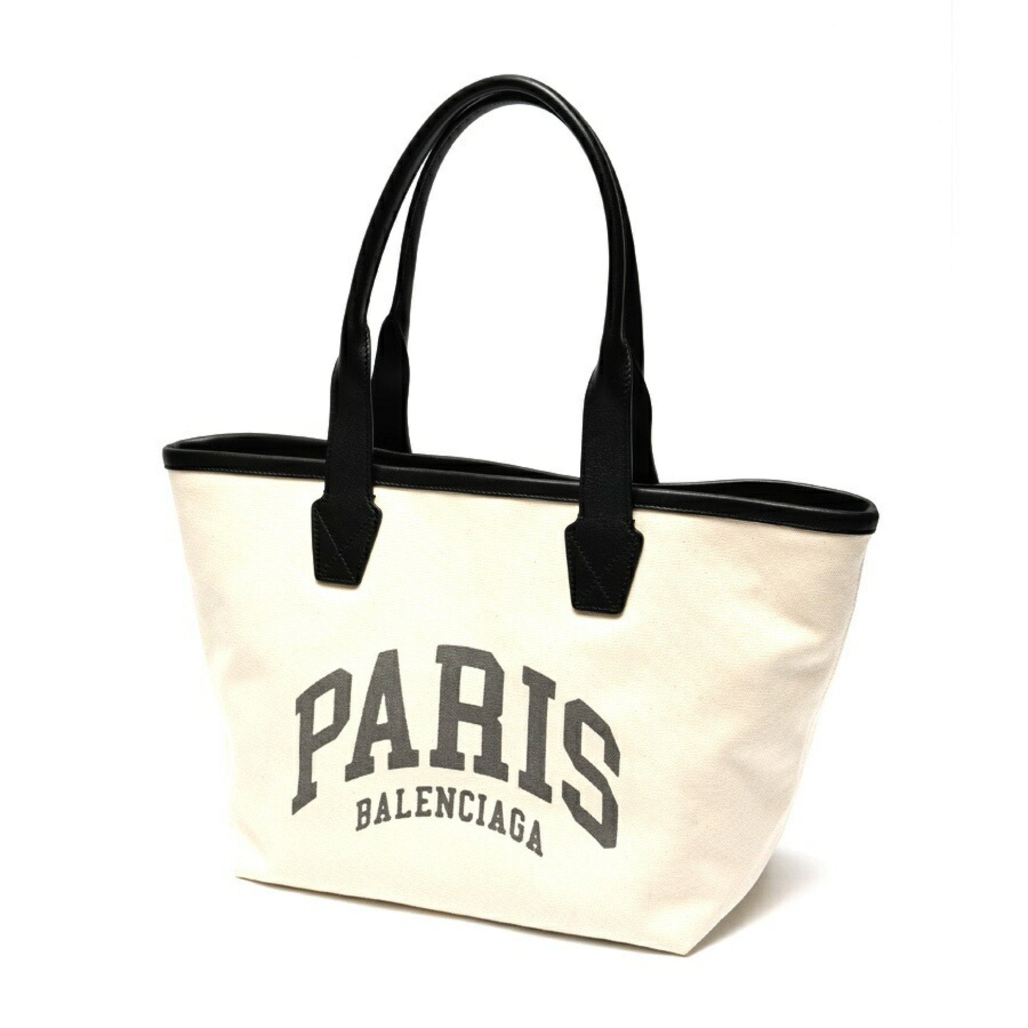 Balenciaga Black Canvas Leather Tote Bag (Pre-Owned)