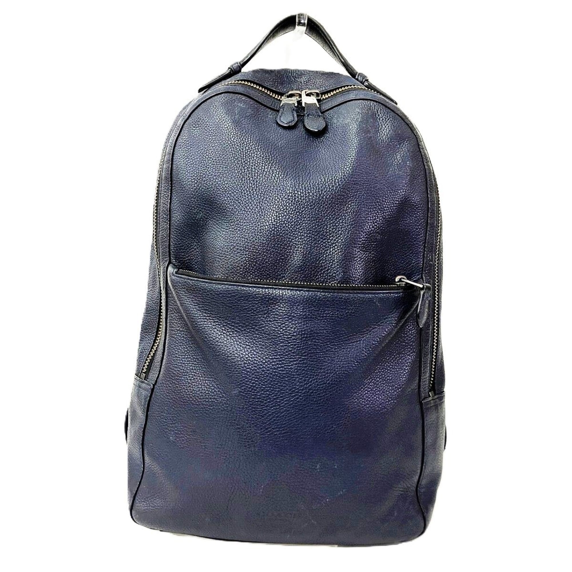 Coach Navy Leather Backpack (Pre-Owned)