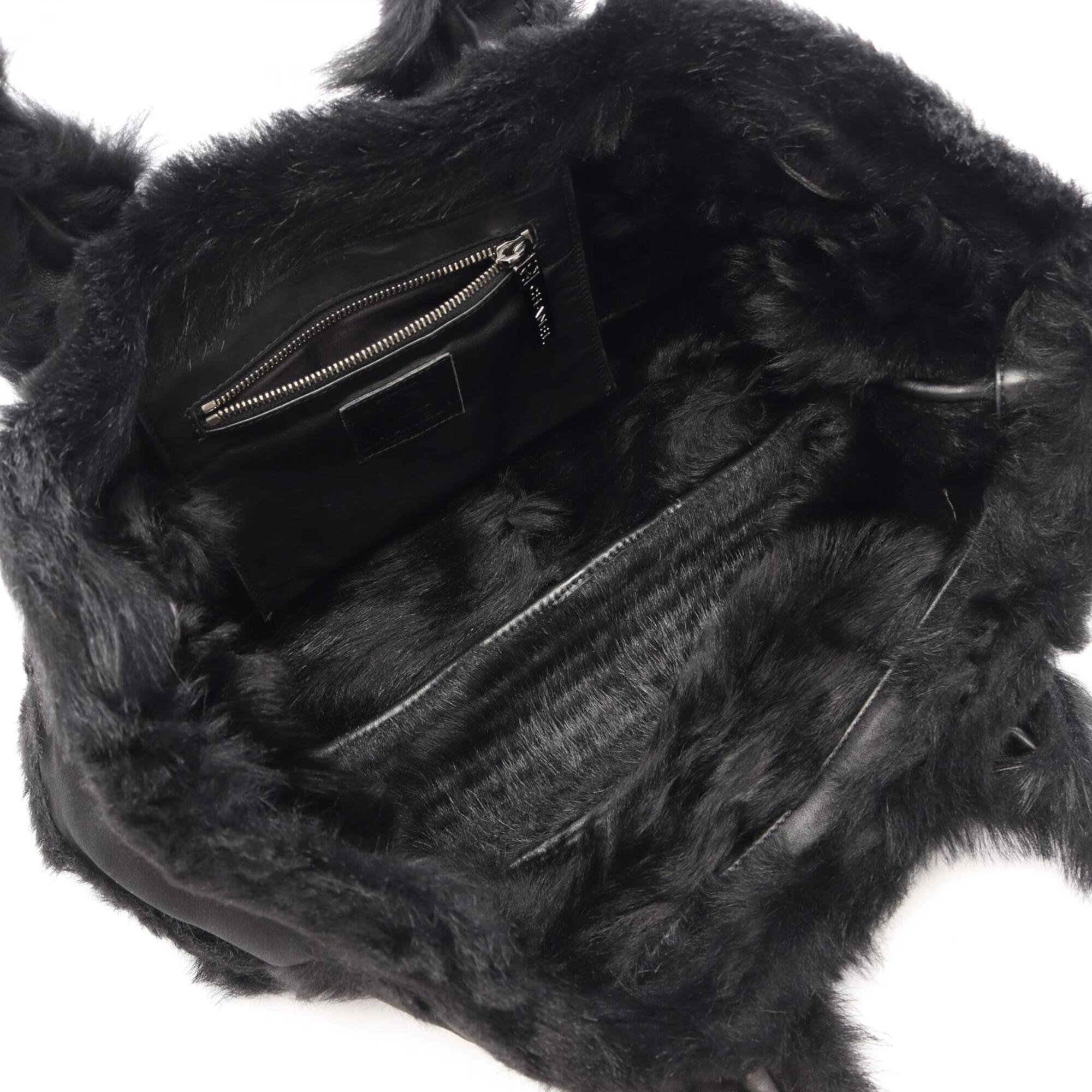 Chanel Black Suede Handbag Tote Bag (Pre-Owned)