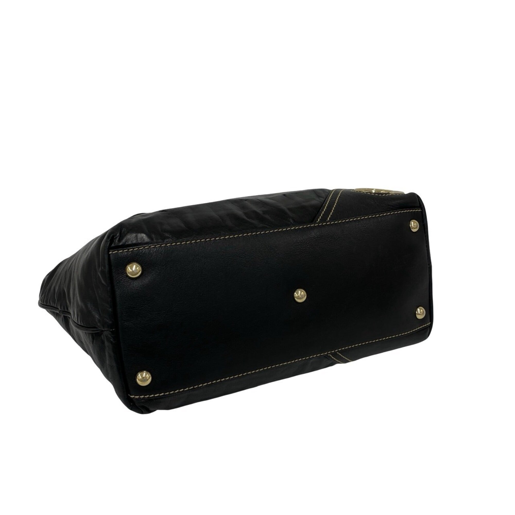 Gucci Black Leather Shoulder Bag Tote Bag (Pre-Owned)
