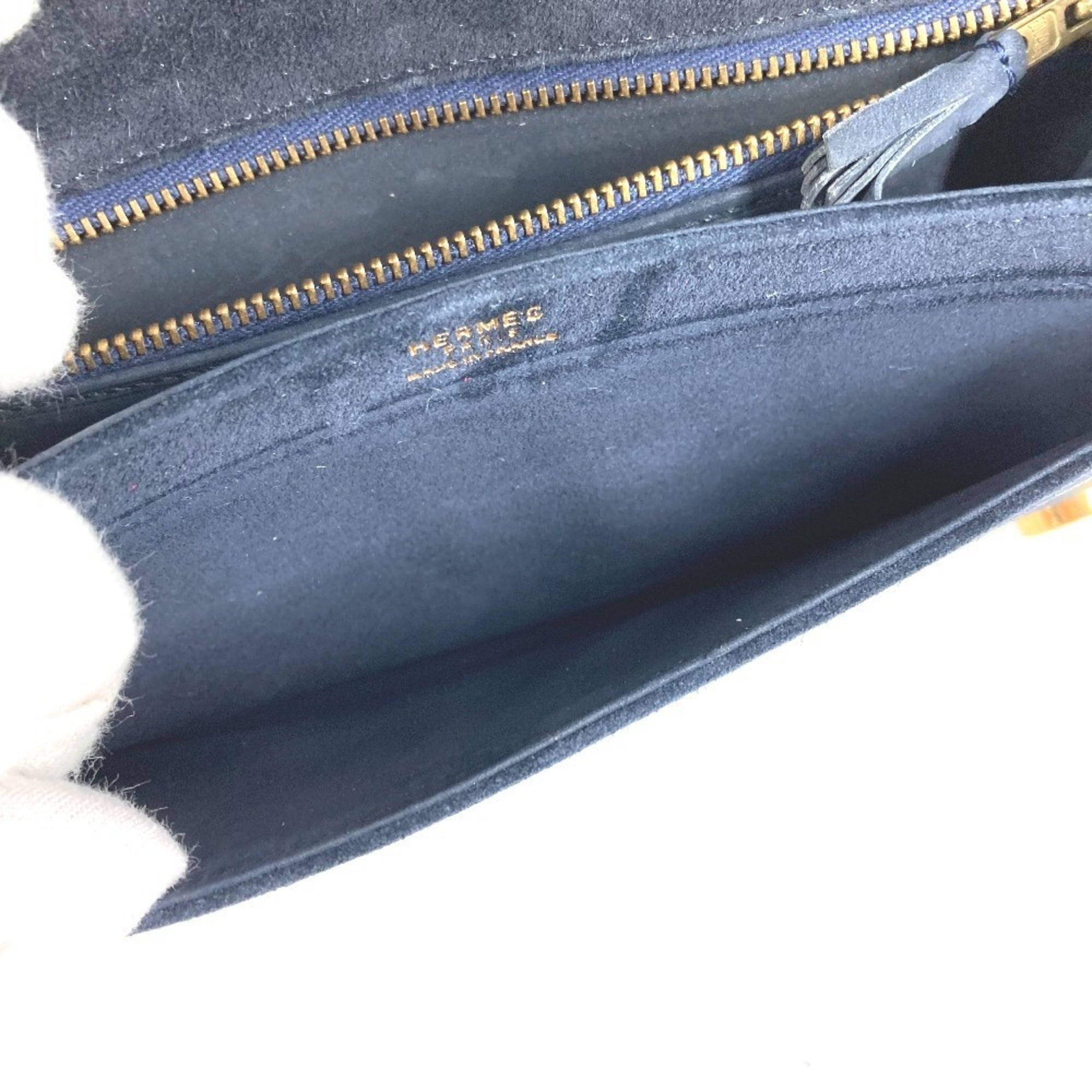 Hermes Navy Clutch Bag Pouch (Pre-Owned)