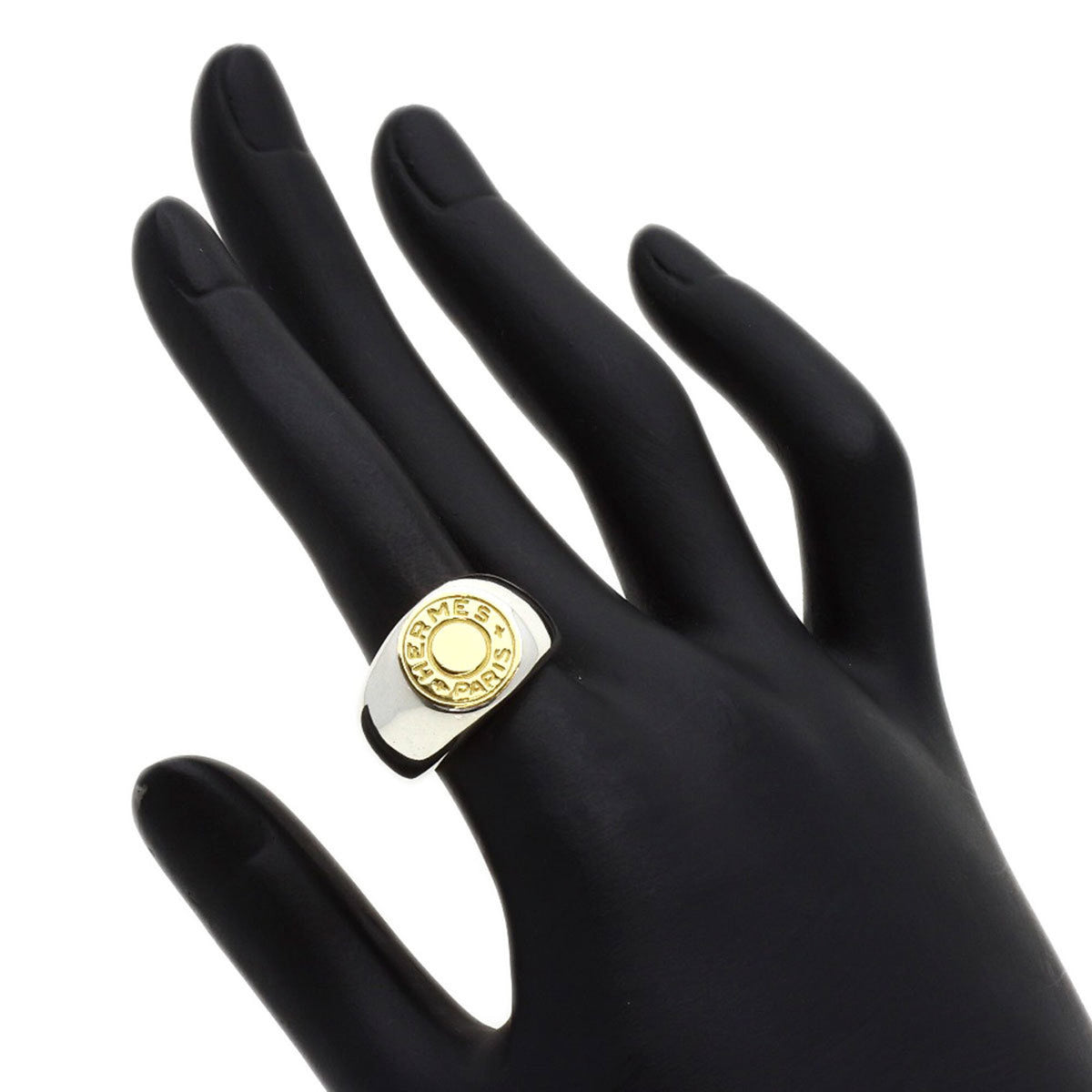 Hermes Yellow Gold (18K) Silver Band Ring (Pre-Owned)