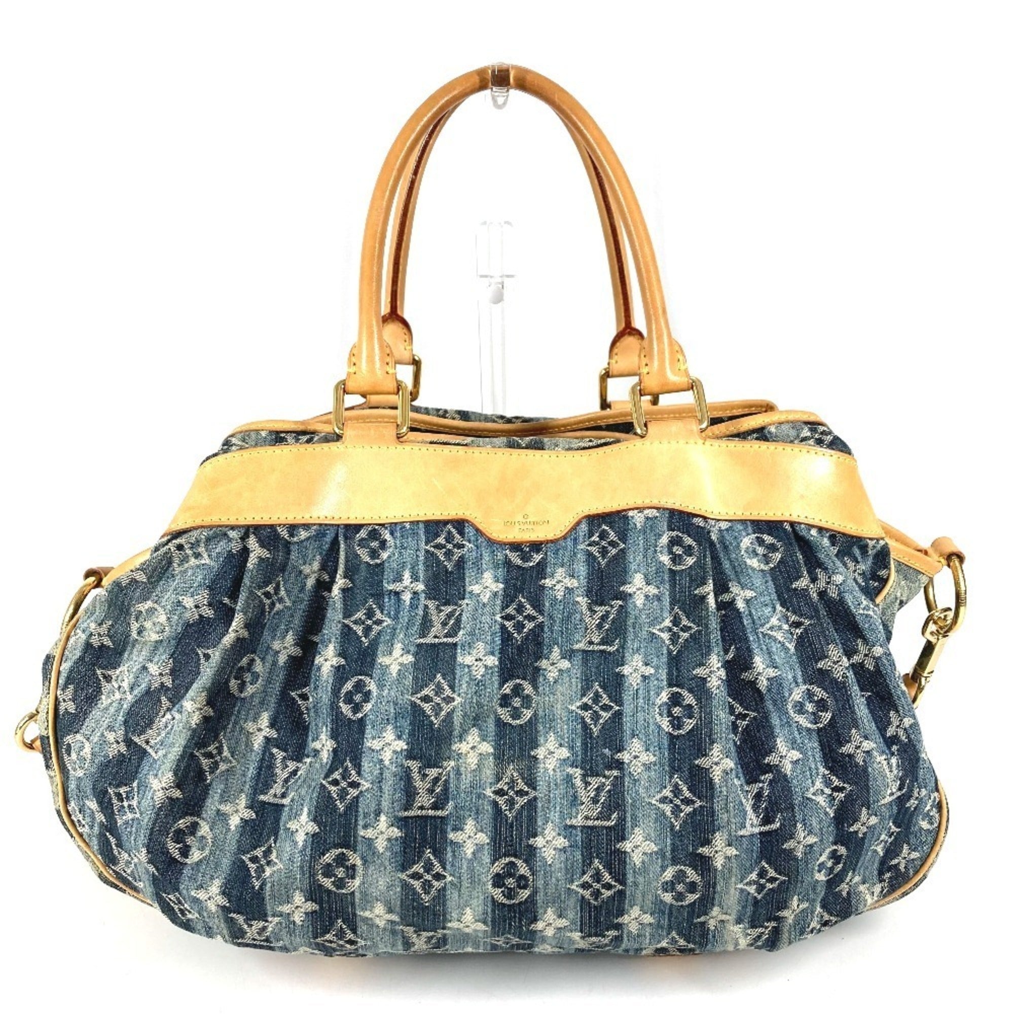 Louis Vuitton Blue Monogram Denim Handbag Shoulder Bag (Pre-Owned)