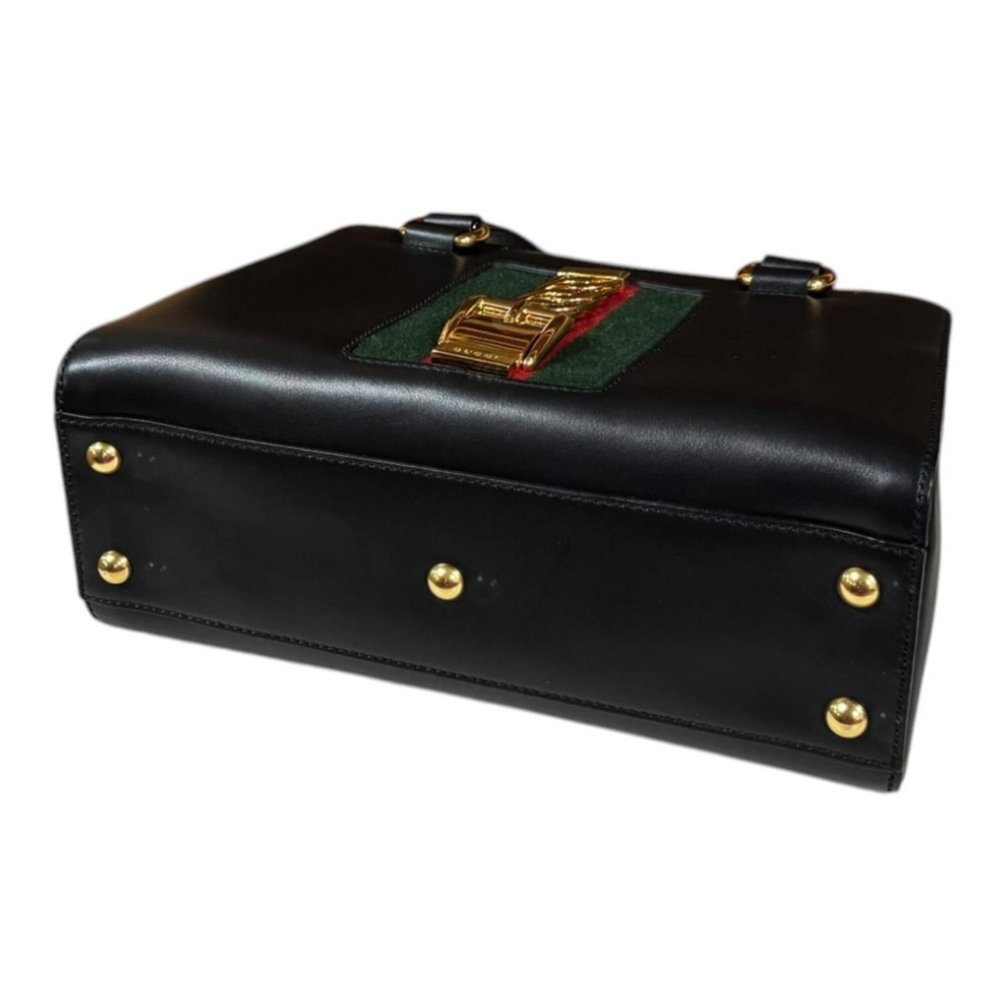 Gucci Black Leather Handbag Shoulder Bag (Pre-Owned)