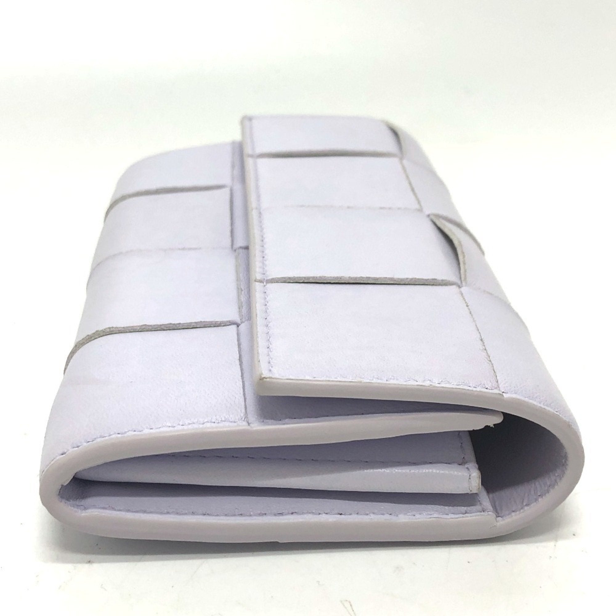 Bottega Veneta Purple Leather Long Wallet (Bi-Fold) (Pre-Owned)
