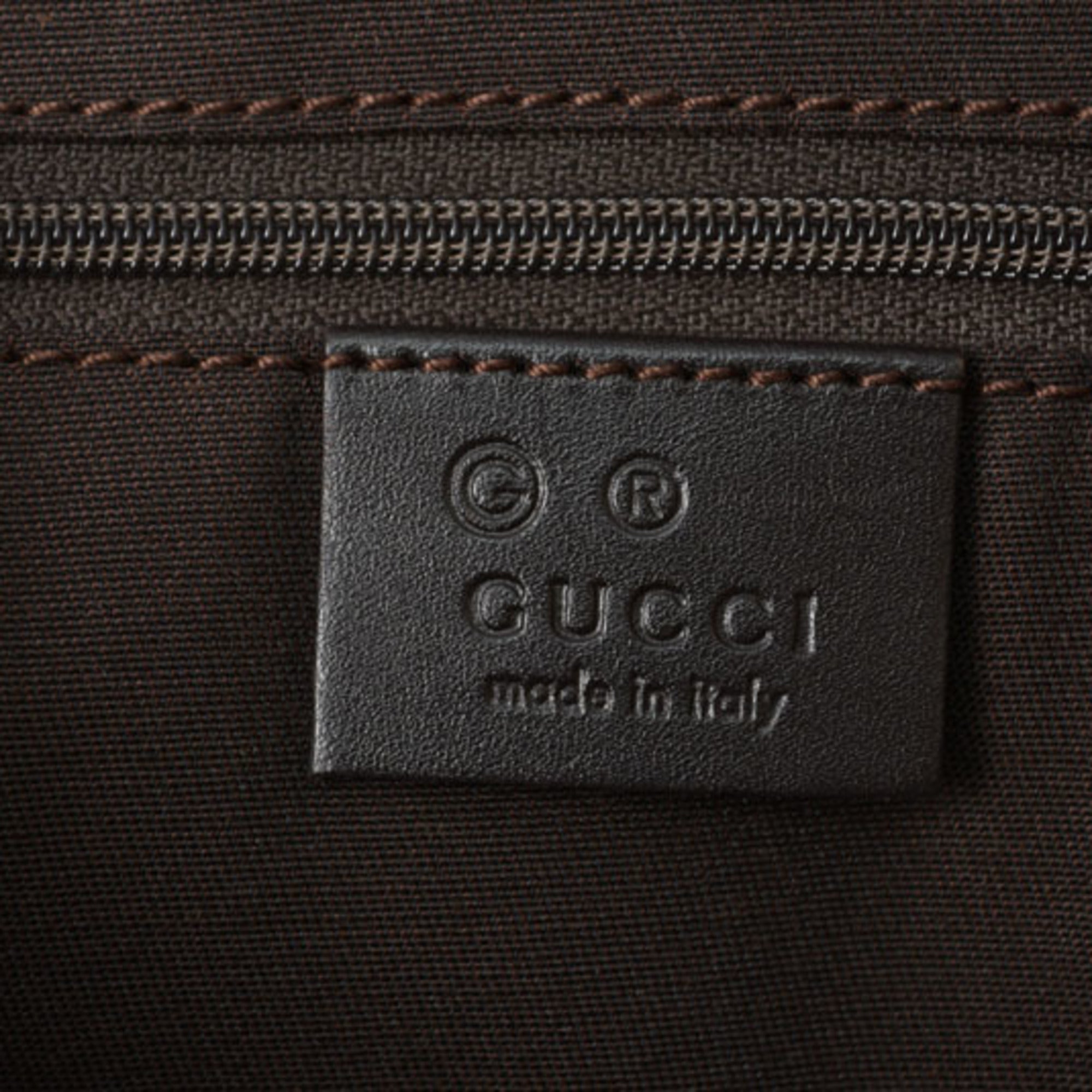 Gucci Black Dark Brown Gg Canvas Shopping Bag Tote Bag (Pre-Owned)