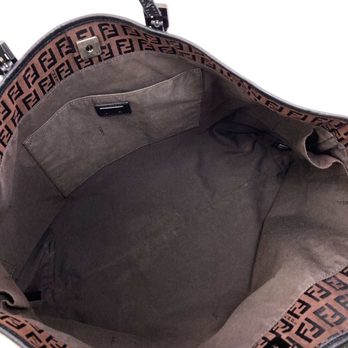 Fendi Brown Canvas Leather Tote Bag (Pre-Owned)