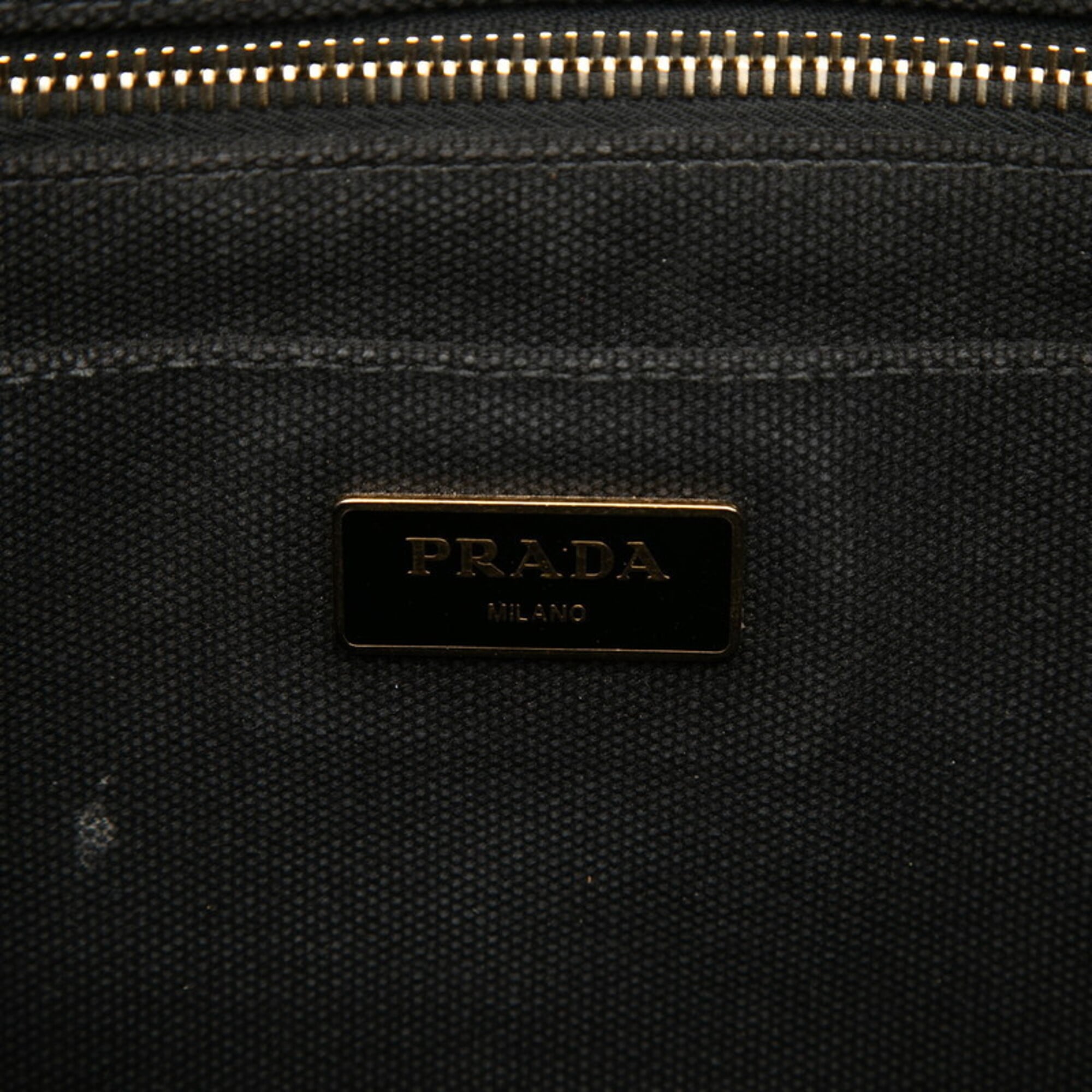 Prada Black Canvas Handbag Shoulder Bag (Pre-Owned)