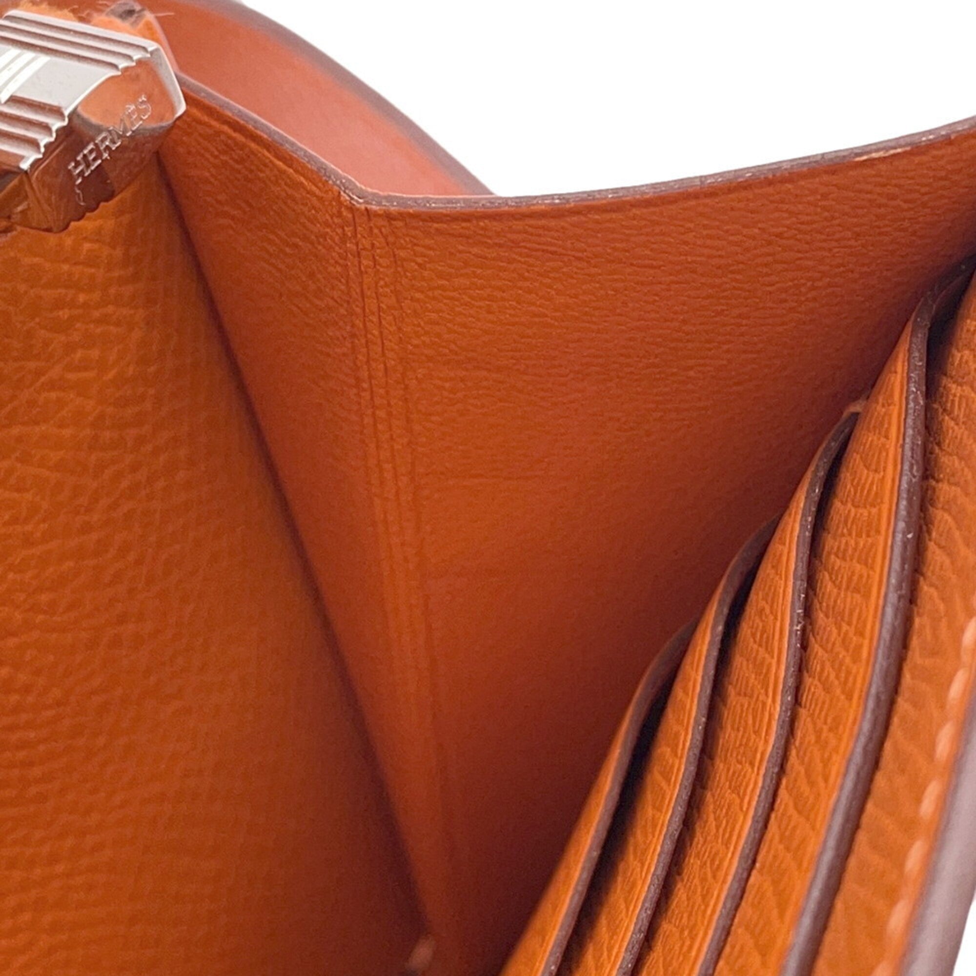 Hermes Orange Epsom Leather Coin Purse/Coin Case (Pre-Owned)