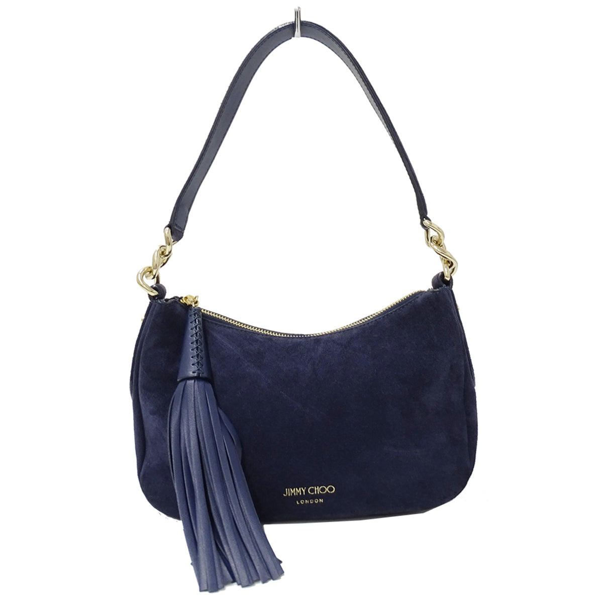 Jimmy Choo Navy Leather Handbag Shoulder Bag (Pre-Owned)