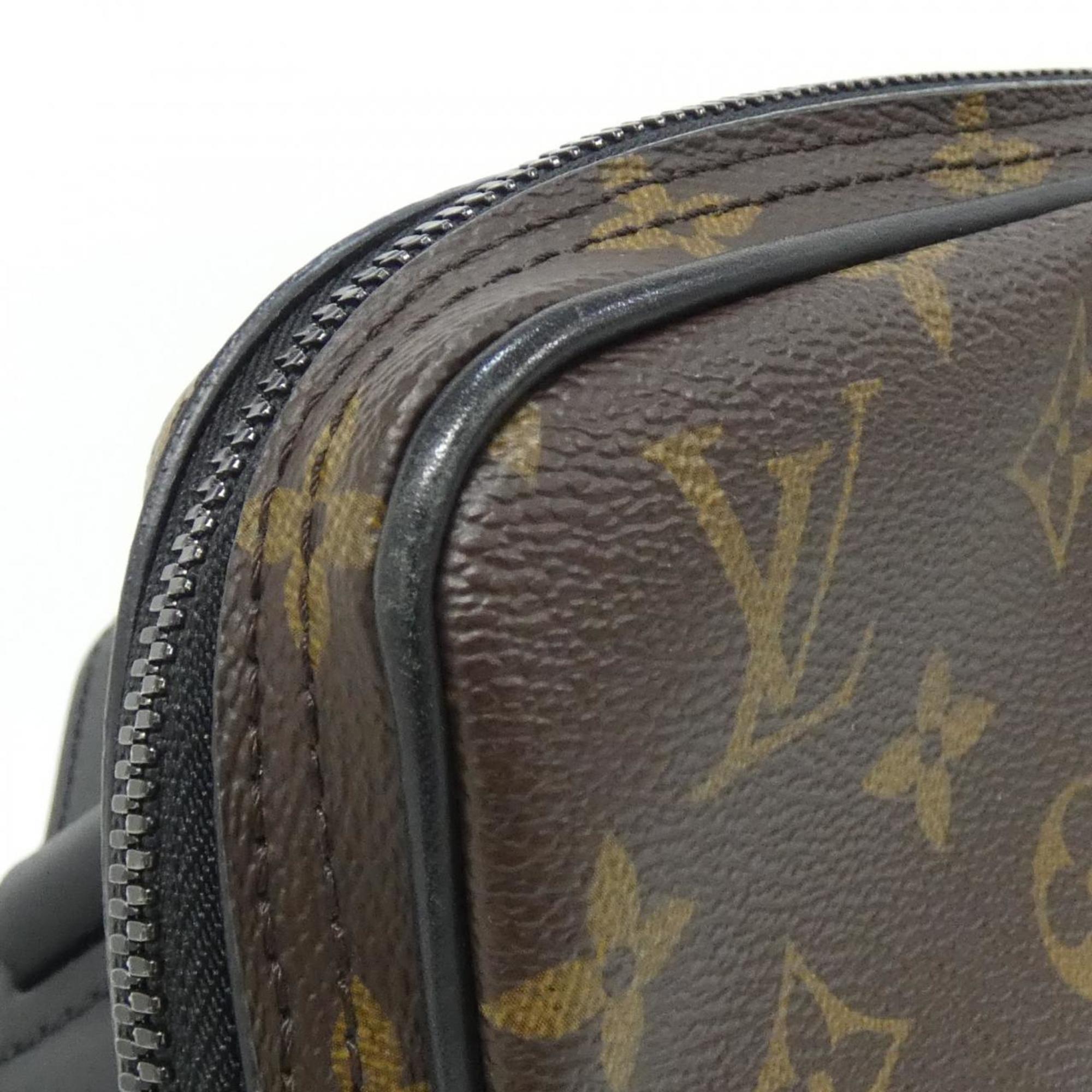 Louis Vuitton Black Brown Coated Canvas Shoulder Bag (Pre-Owned)