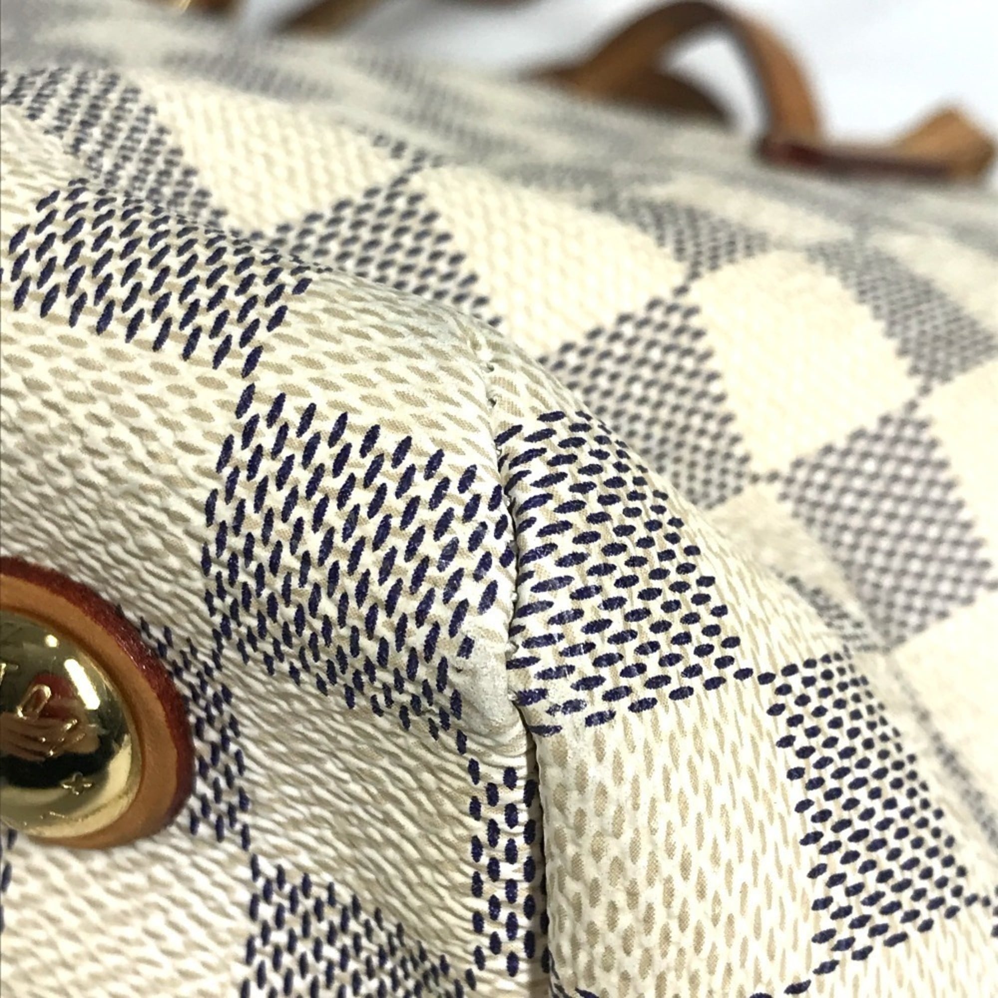 Louis Vuitton Damier Azur White Damier Azur Shoulder Bag Tote Bag (Pre-Owned)