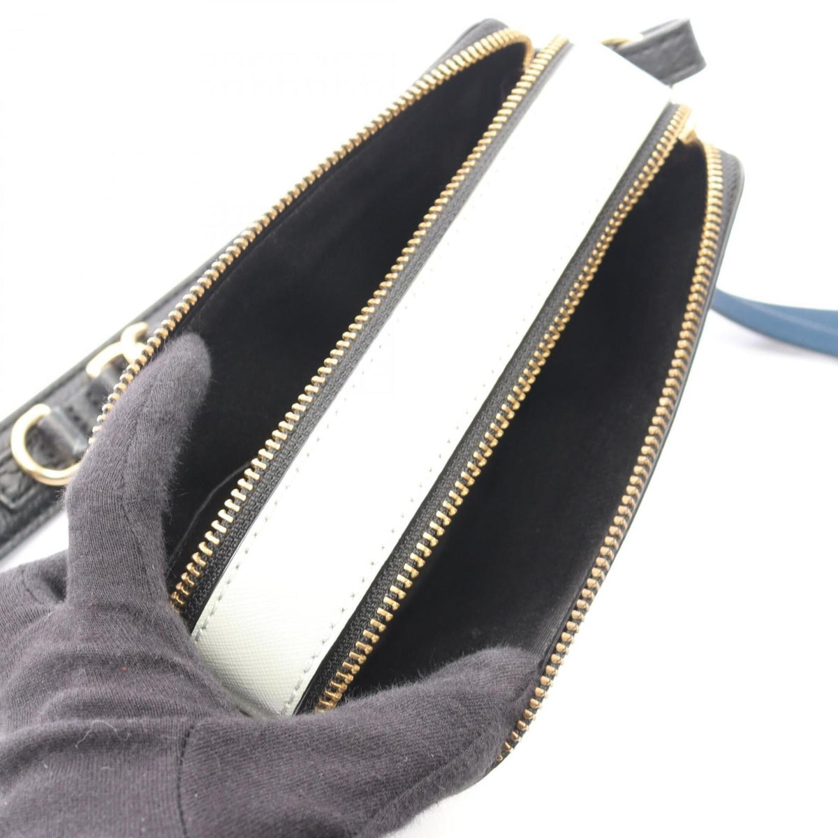Marc Jacobs Black Gray Navy Leather Handbag Shoulder Bag (Pre-Owned)